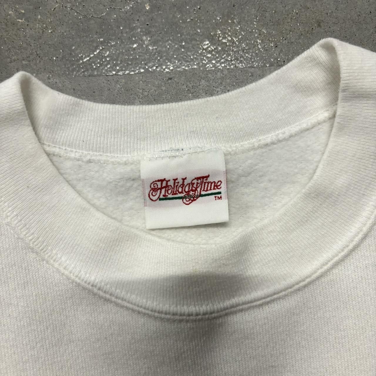 Japanese Brand × Vintage Crazy Vintage 90s White Christmas Santa Claus Holidays Crewenck! Size US L / EU 52-54 / 3 - 4 Thumbnail