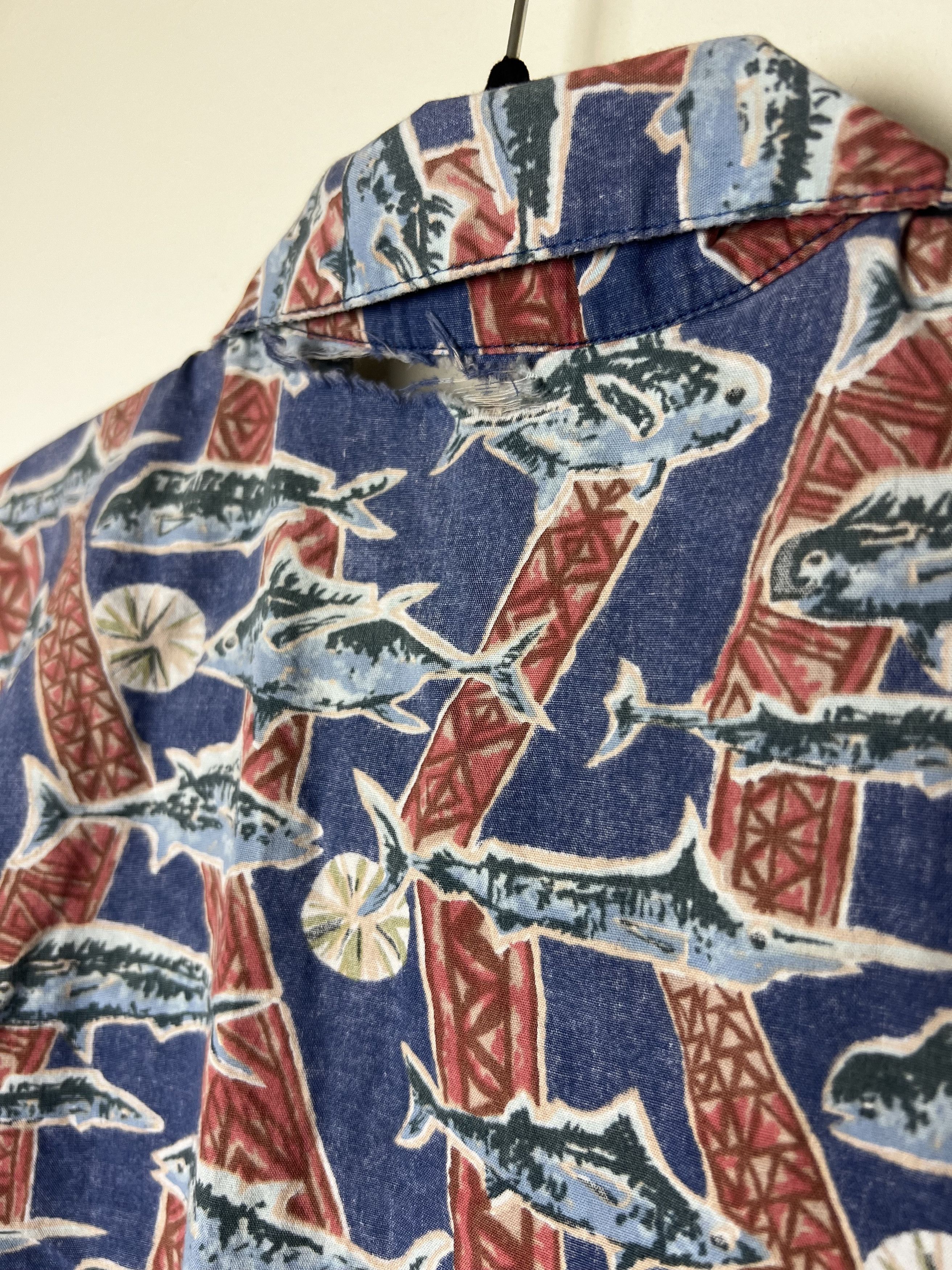 Vintage Vintage 70s Hawaiian Aloha Shirt: Barefoot in Paradise Fish Size US L / EU 52-54 / 3 - 9 Thumbnail