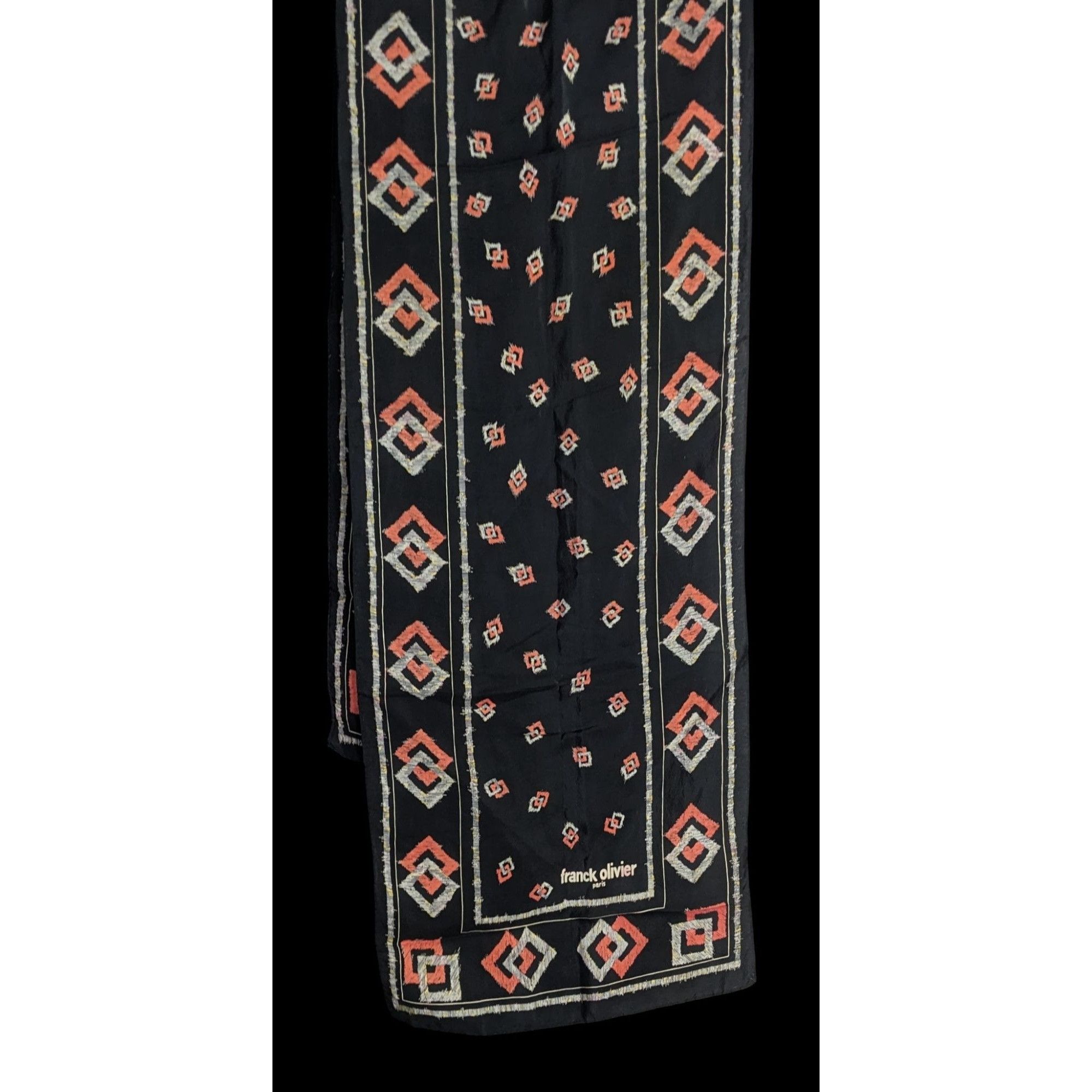 Other Franck Olivier Paris Vintage Black Scarf With Geometric Patt Size ONE SIZE - 1 Thumbnail