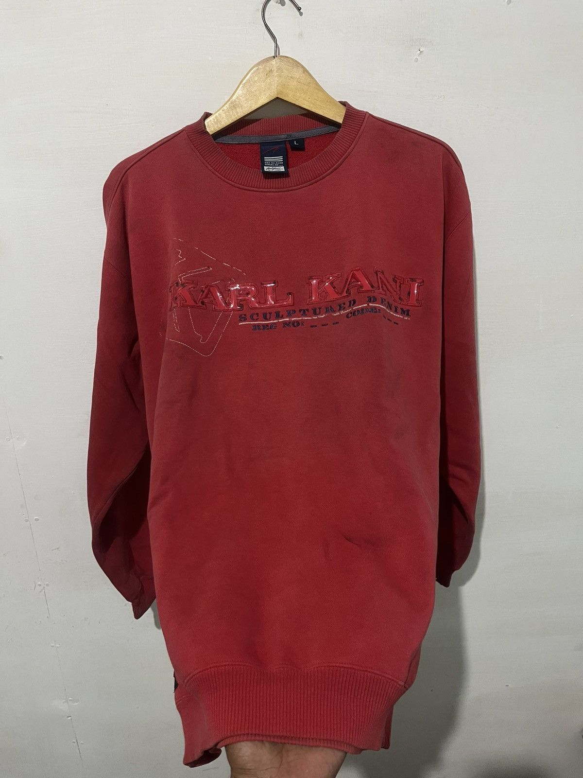 Karl Kani Japanese KarLKani 90’s red Sweater Sculptuared Size US XL / EU 56 / 4 - 5 Thumbnail