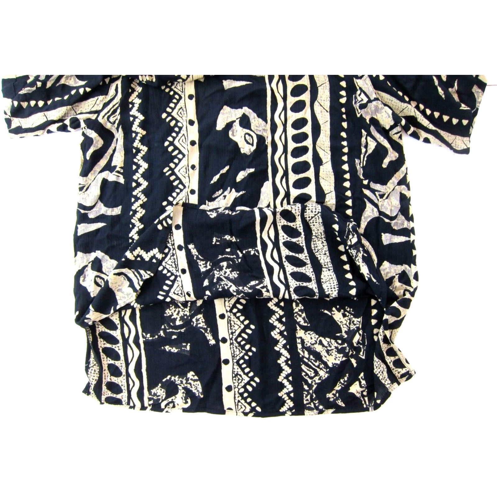 Vintage VINTAGE Carole Little Rayon Black Ivory Abstract Aztec Tunic Blouse Shirt 14 Size XL / US 12-14 / IT 48-50 - 6 Thumbnail