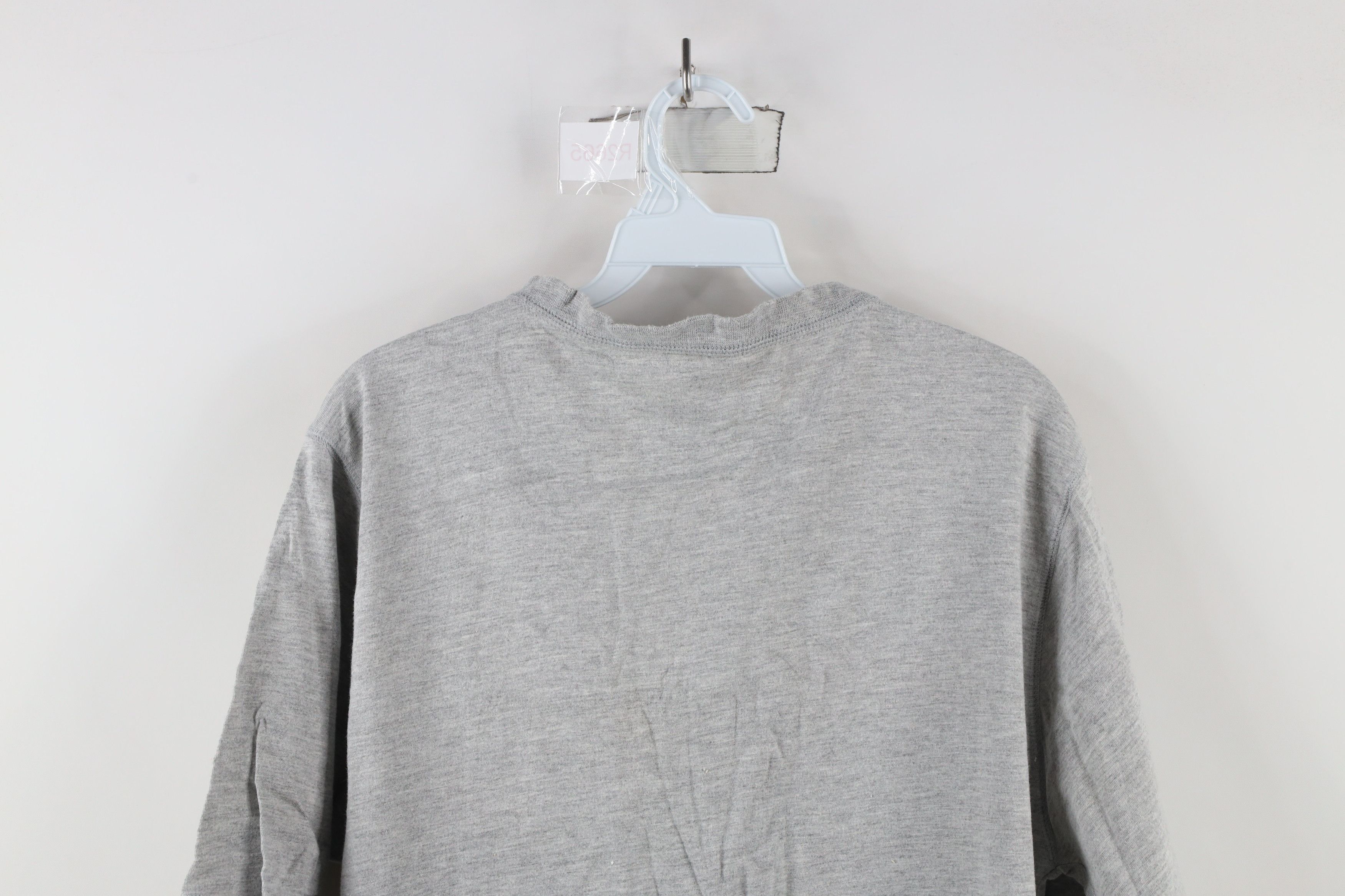 Vintage Vintage 90s Streetwear Blank Henley T-Shirt Gray Cotton Size US M / EU 48-50 / 2 - 10 Thumbnail