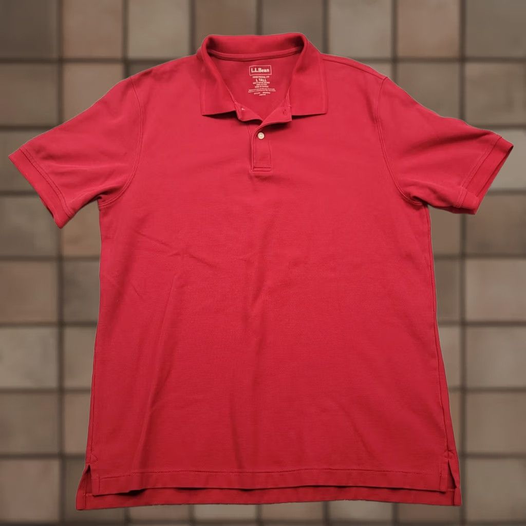 Vintage L.L.Bean Polo Shirt Mens L Tall Red Traditional Fit Short Sleeve Cotton Casual Shirt Size US L / EU 52-54 / 3 - 1 Thumbnail