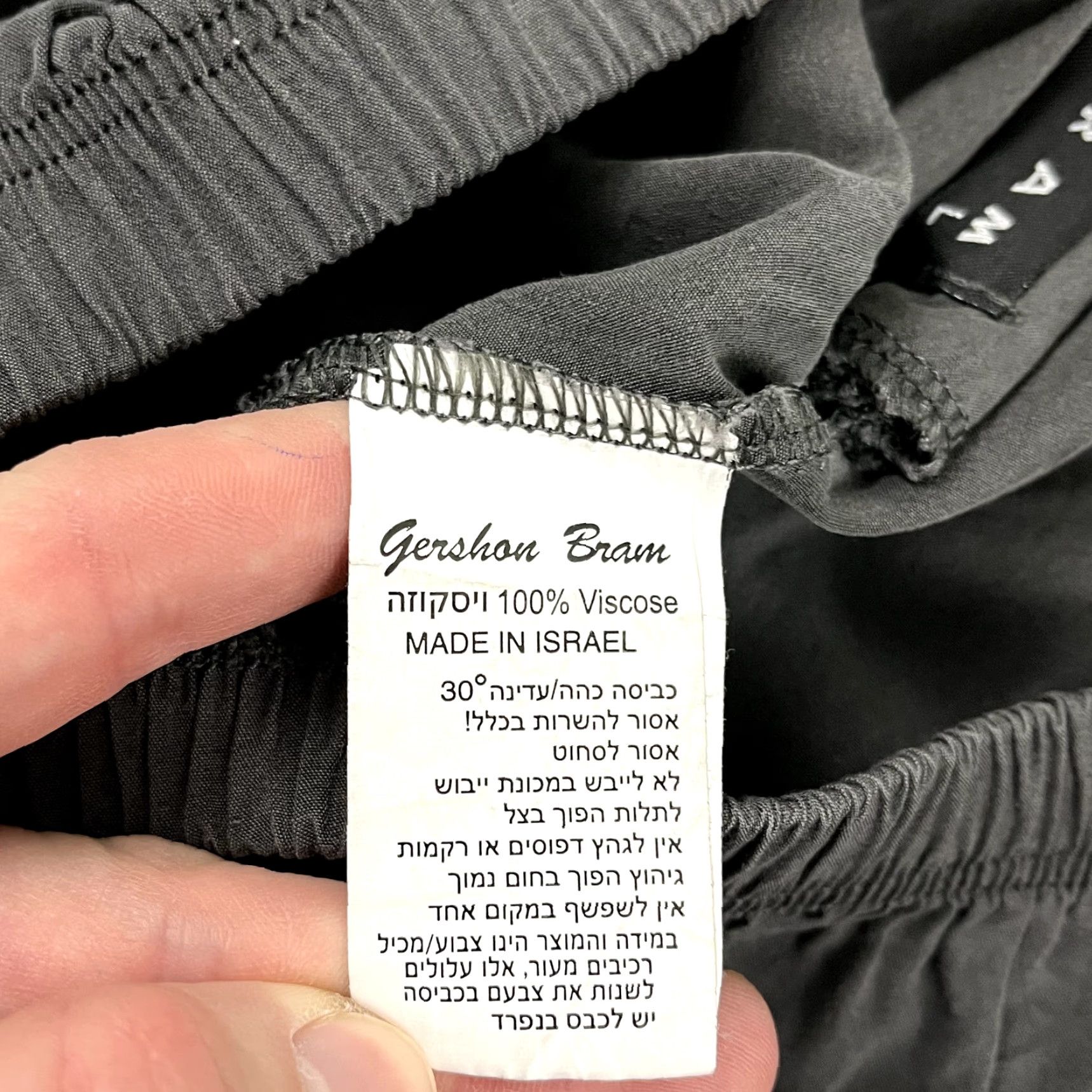 Vintage GERSHON BRAM Pants Womens Large Gray Viscose Pull On Wide-Leg Pocket Minimal Size 36" / US 14 / IT 50 - 3 Thumbnail