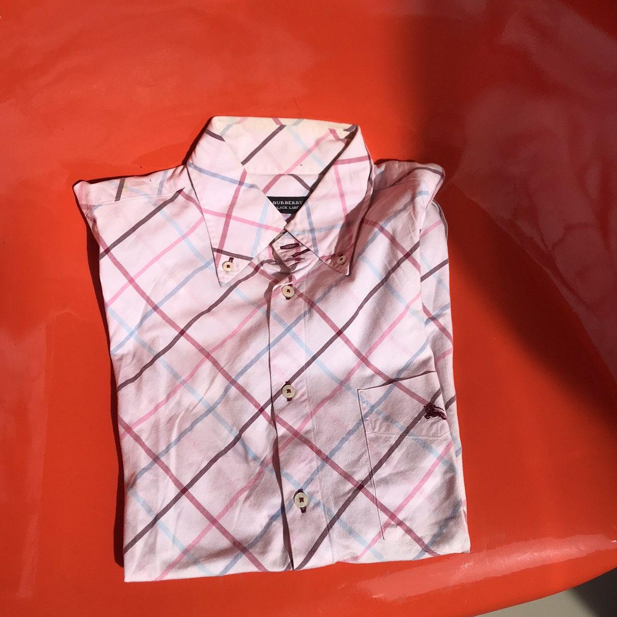 Vintage Burberry Black Label Shirt skinhead trimfit 3 shirt