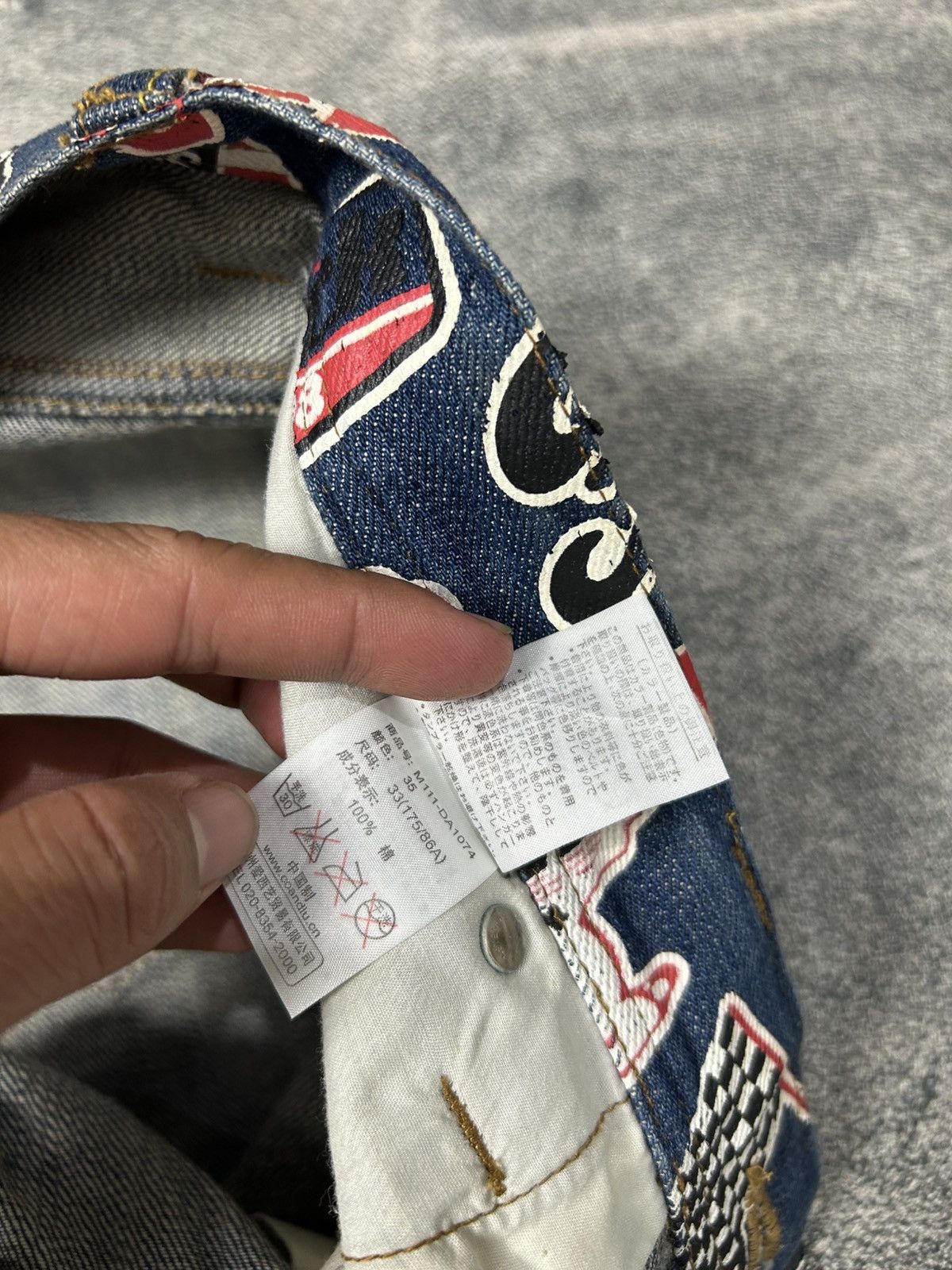 Japanese Brand Y2K CO&LU Hysteric Glamour style Denim Full Print Size US 33 - 13 Thumbnail