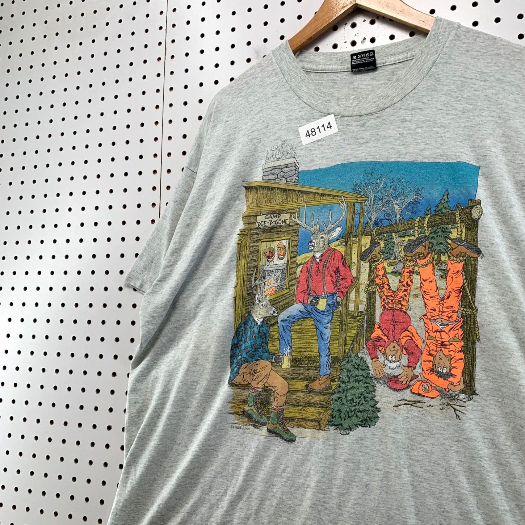 Fruit Of The Loom VINTAGE Nike Shirt Mens 2XL Gray Funny Hunting Deer Humour T-Shirt Size US XXL / EU 58 / 5 - 6 Thumbnail