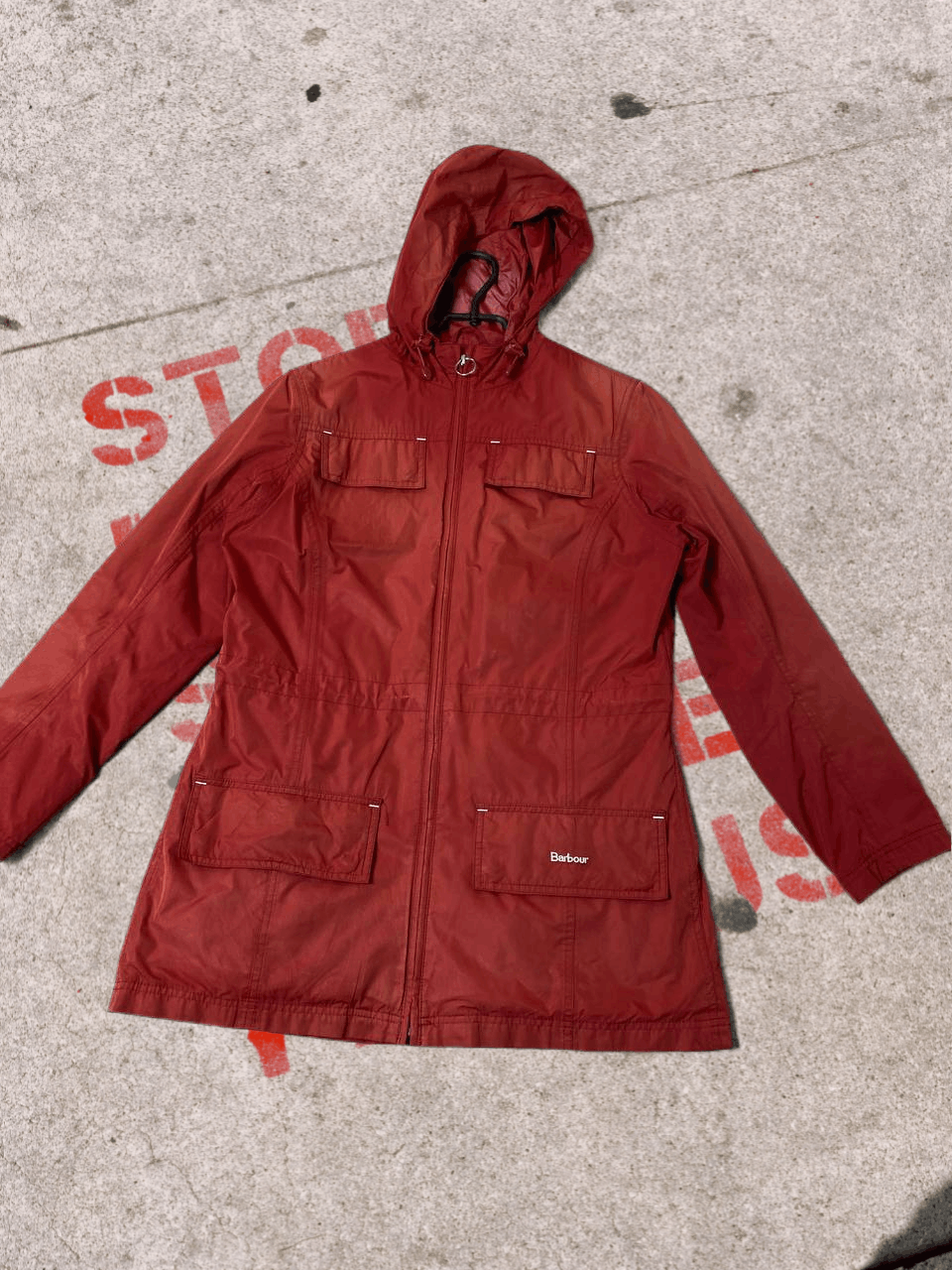 Barbour Streetwear Womens Red Jacket Logo Y2K Barbour waterproof Size M / US 6-8 / IT 42-44 - 1 Thumbnail