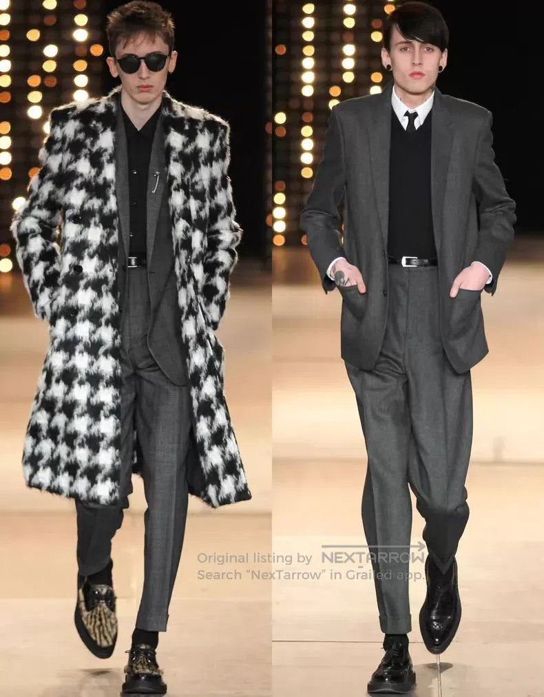 Saint Laurent Paris Saint Laurent Paris Gray Prince of Wales Check Wool Suit a Size US S / EU 44-46 / 1 - 9 Thumbnail