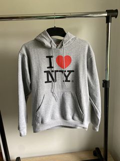 Clothing I Love NY Gray Hooded Sweatshirt