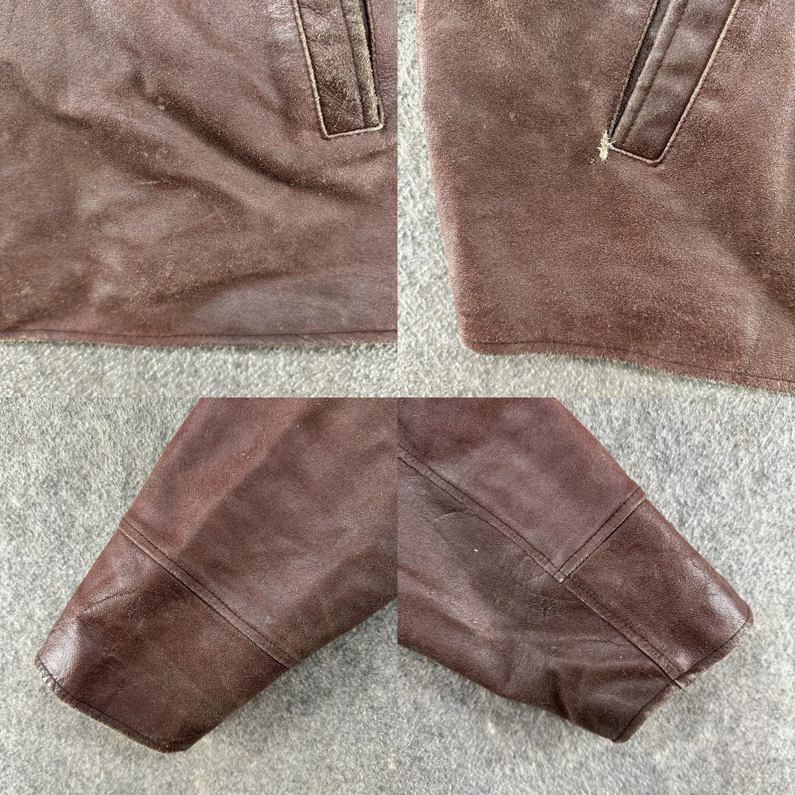 Vintage VINTAGE Adler Leather Jacket Men L Brown Bomber Cossack Half Belt 90s Quilted Zipper Mid-Length Regular Boy Mens Womens Girls Size US L / EU 52-54 / 3 - 9 Thumbnail