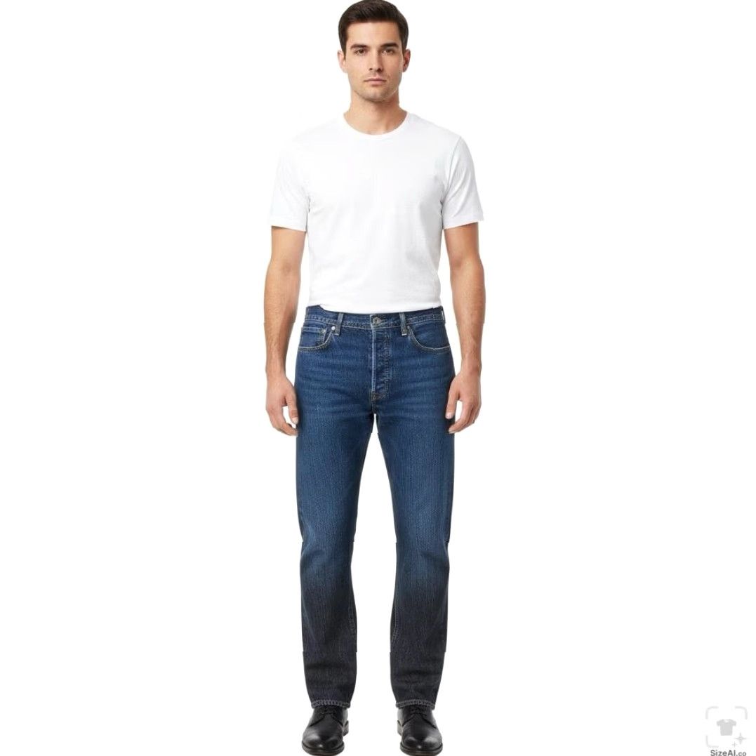 Levi's Levi's 501 Jeans Mens 34x32 Blue Medium Regular Fit Denim Button Fly Straight Pocket Distressed Logo USA 5-Pocket Size US 34 / EU 50 - 4 Thumbnail