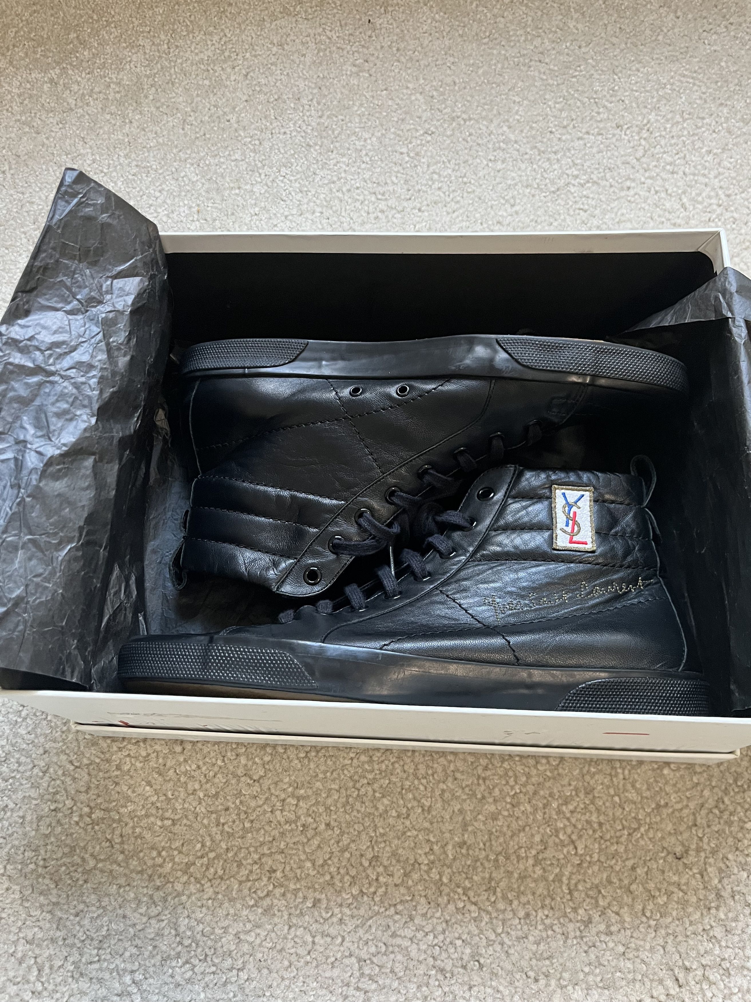 Yves Saint Laurent YSL Rive Gauche Rolling Sneaker Black Nappa Never Worn Size US 8.5 / EU 41-42 - 6 Thumbnail