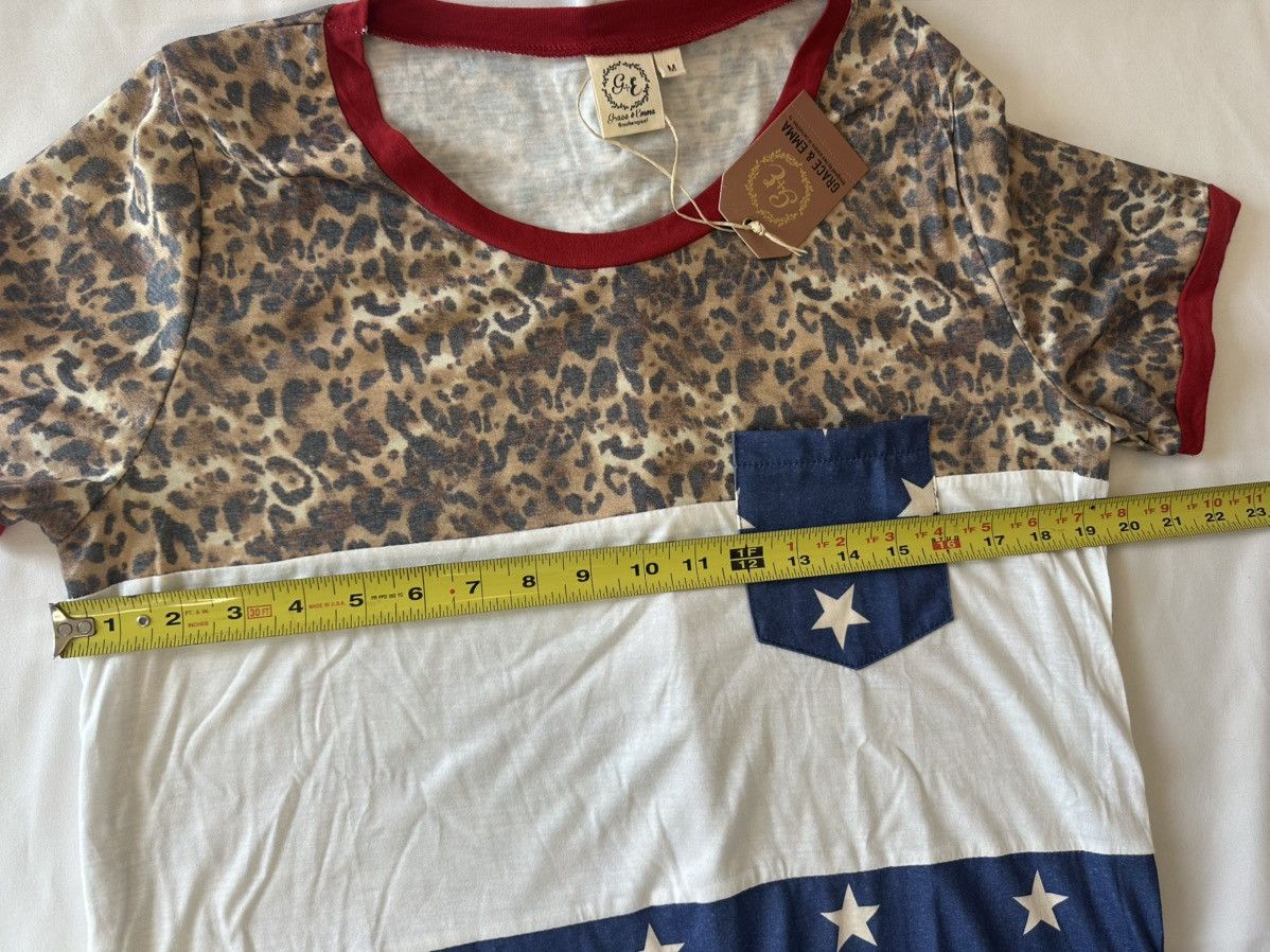 Other Grace & Emma Patriotic Color Block/Animal Print Nwt T-Shirt Size M / US 6-8 / IT 42-44 - 6 Thumbnail