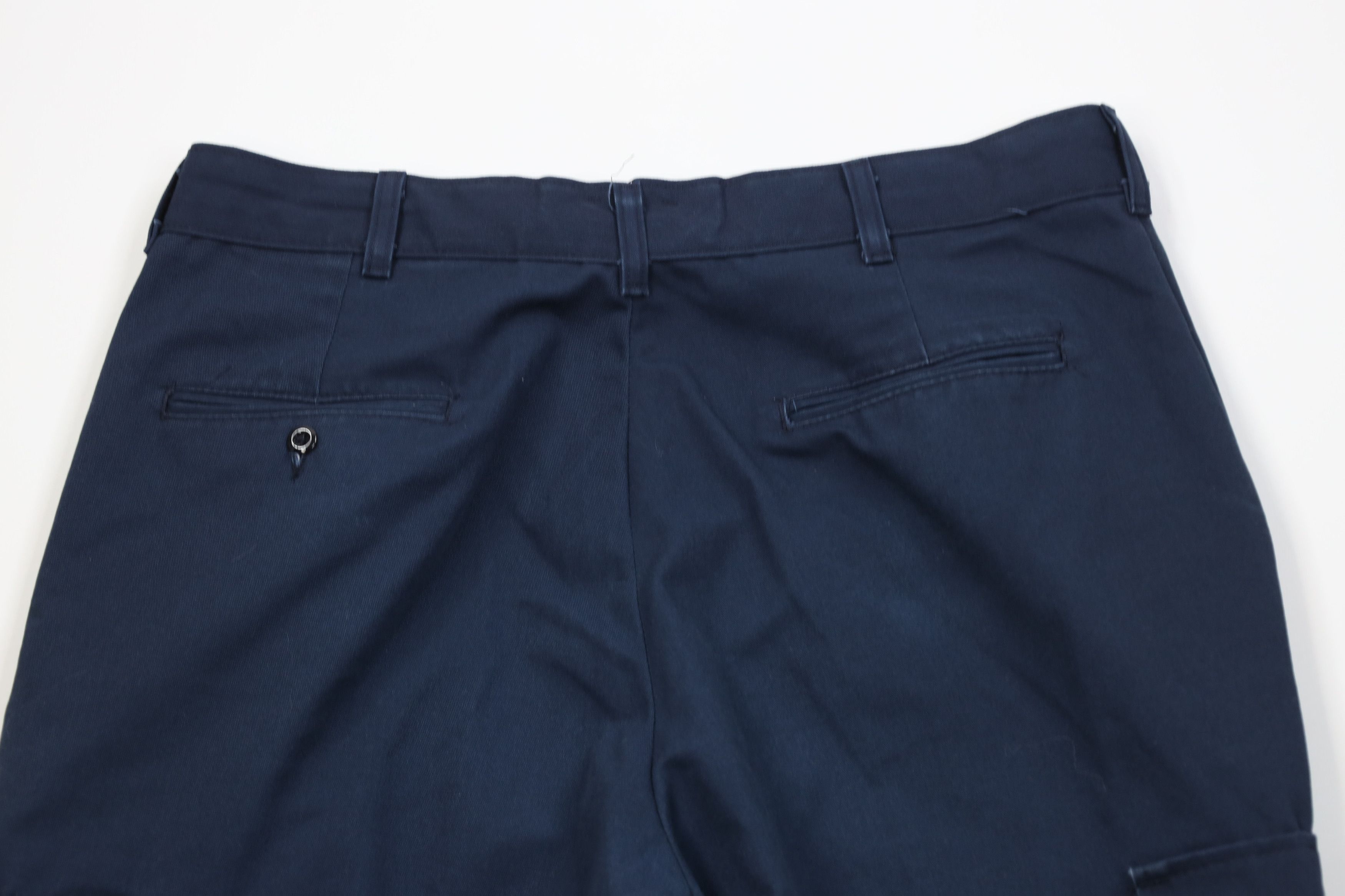 Vintage Vintage 90s Streetwear Wide Leg Cargo Pants Navy Workwear Size US 36 / EU 52 - 11 Thumbnail