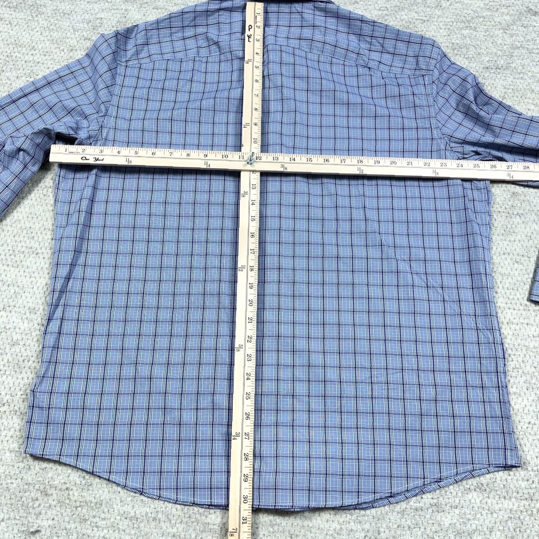 UNTUCKit UNTUCKit Shirt Men XXL Purple Plaid Button Nylon Performance Stretch Dress Shirt Size 48R - 6 Thumbnail