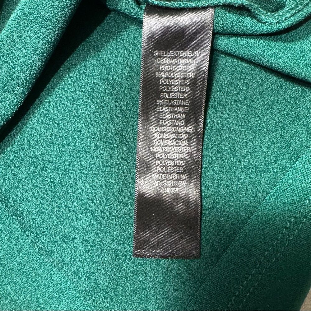 Adrianna Papell Adrianna Papell Green Clip Dot Pleated Short Sleeve Top Siz Size XL / US 12-14 / IT 48-50 - 8 Thumbnail