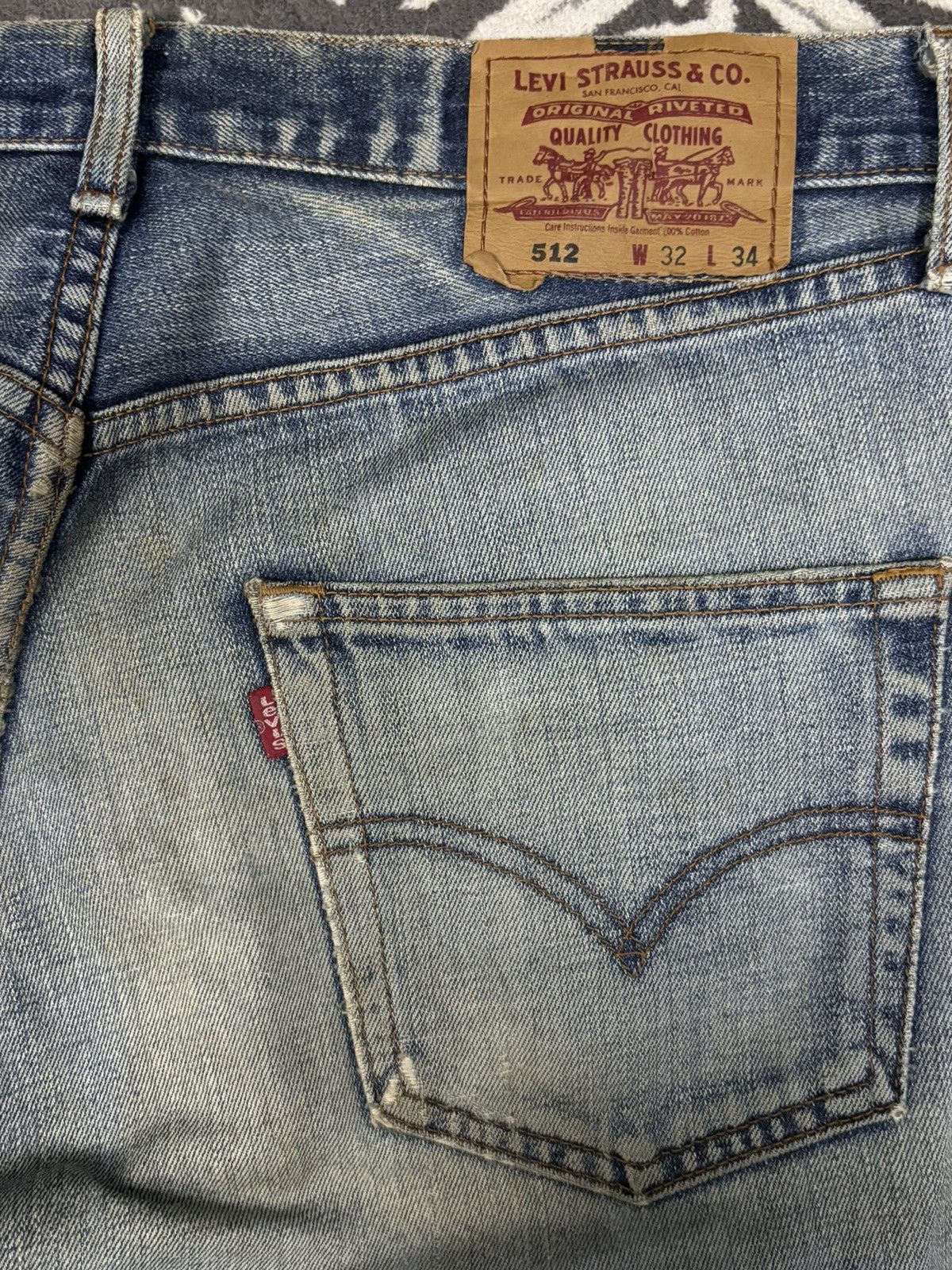Levi's Vintage 90s Levis 512 Rusty Mud Wash Baggy Distressed Jeans Size US 33 - 10 Thumbnail