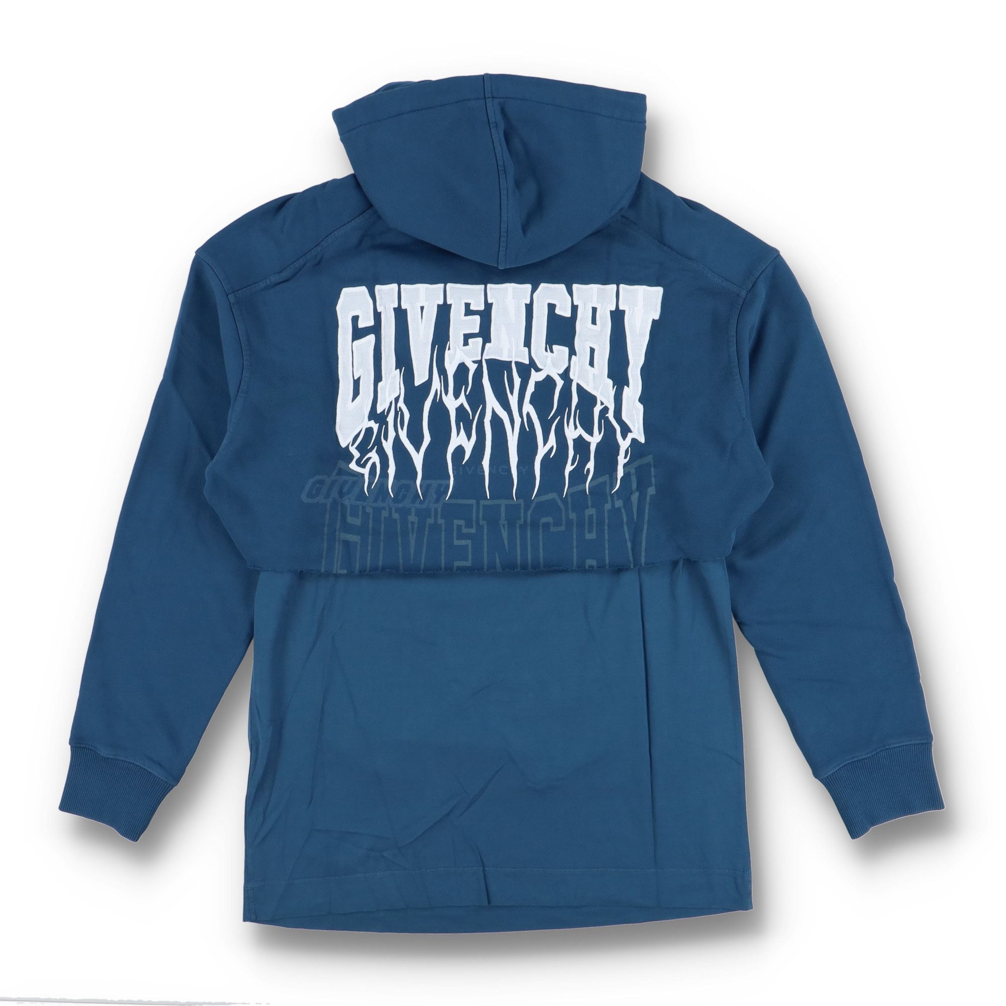 Givenchy Blue Embroidered Multi Logo Oversized Layered Hoodie Size US S / EU 44-46 / 1 - 10 Thumbnail