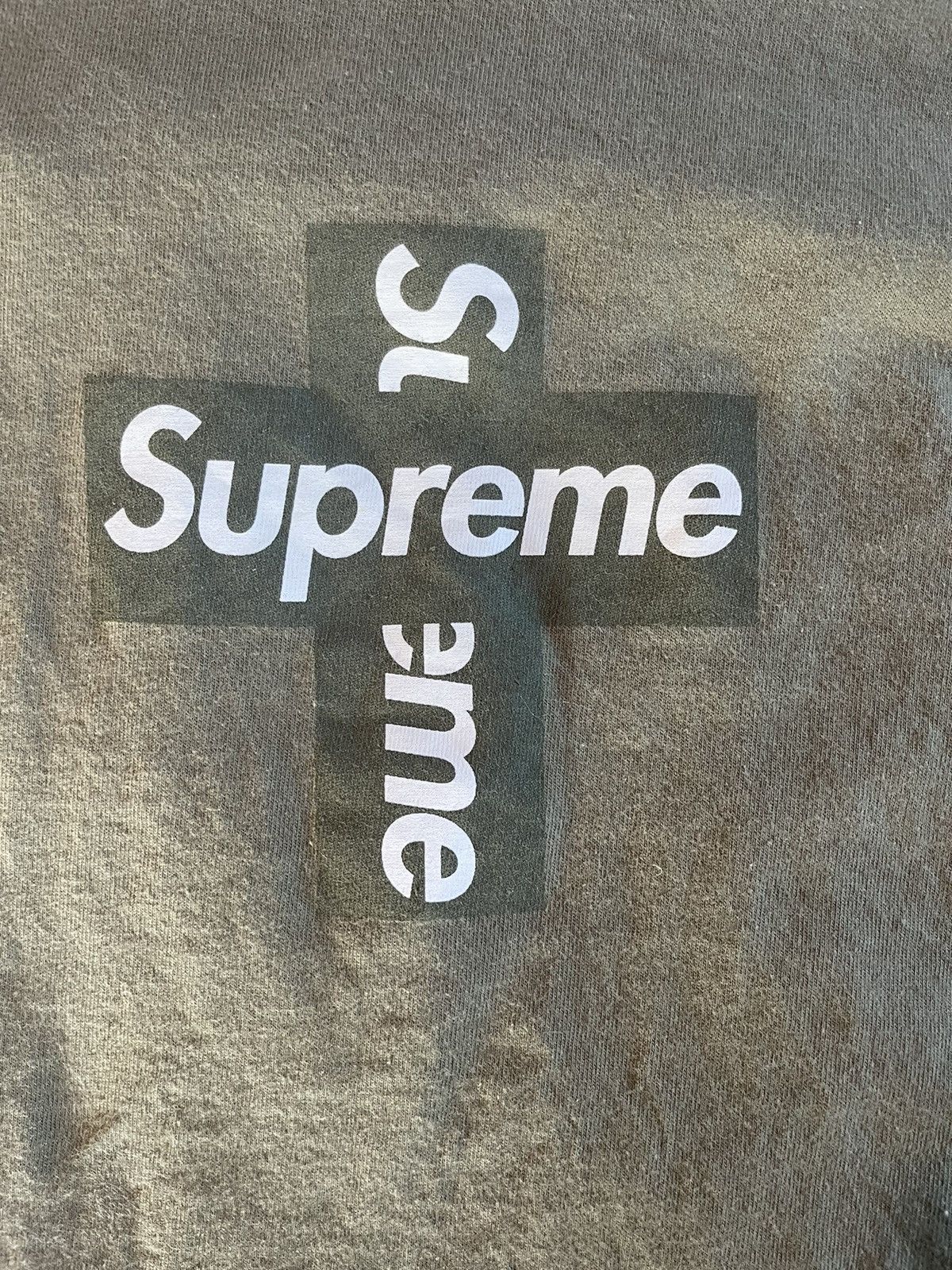 Supreme Supreme Cross Box Logo Tee Olive | Grailed