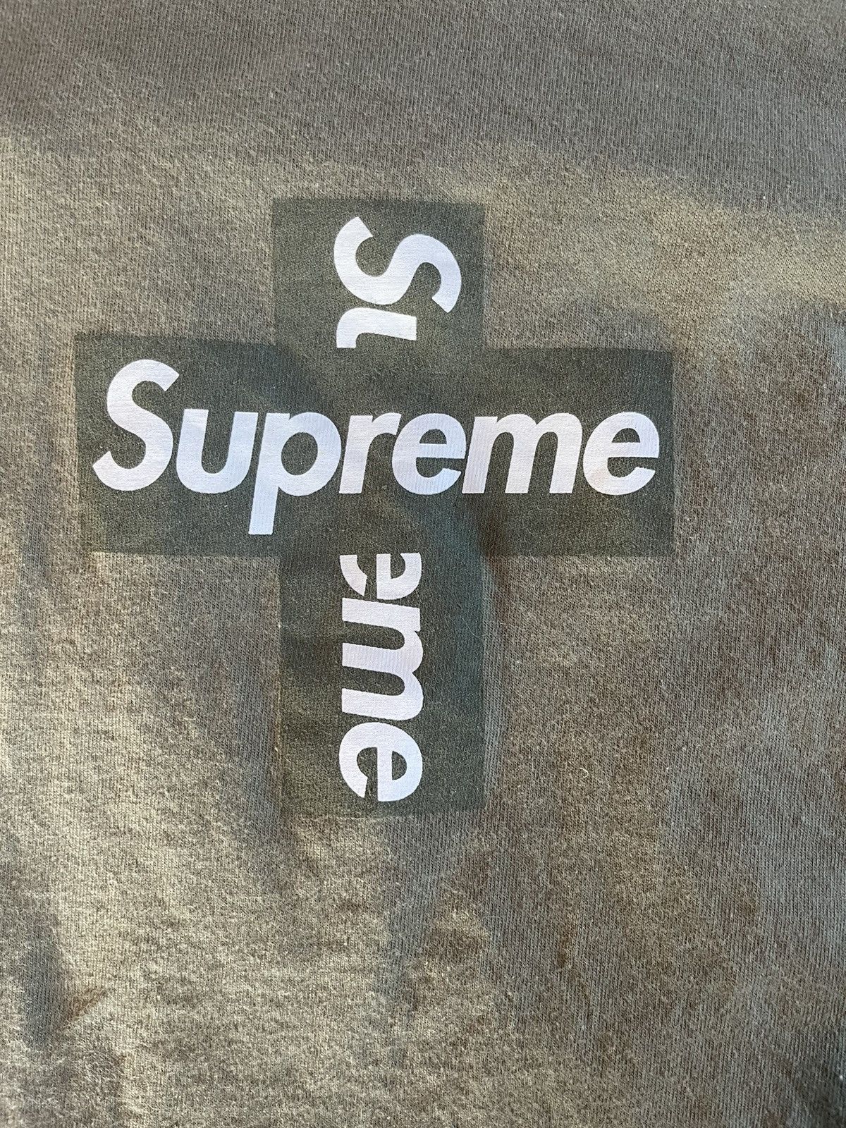 Supreme Supreme Cross Box Logo Tee Olive | Grailed 