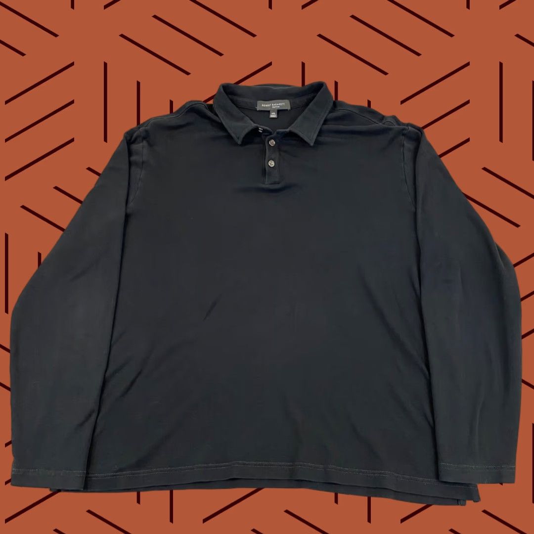Vintage VINTAGE Robert Barakett Polo Shirt Men 2XL Black Long Sleeve Casual Golf Designer Size US XXL / EU 58 / 5 - 1 Thumbnail