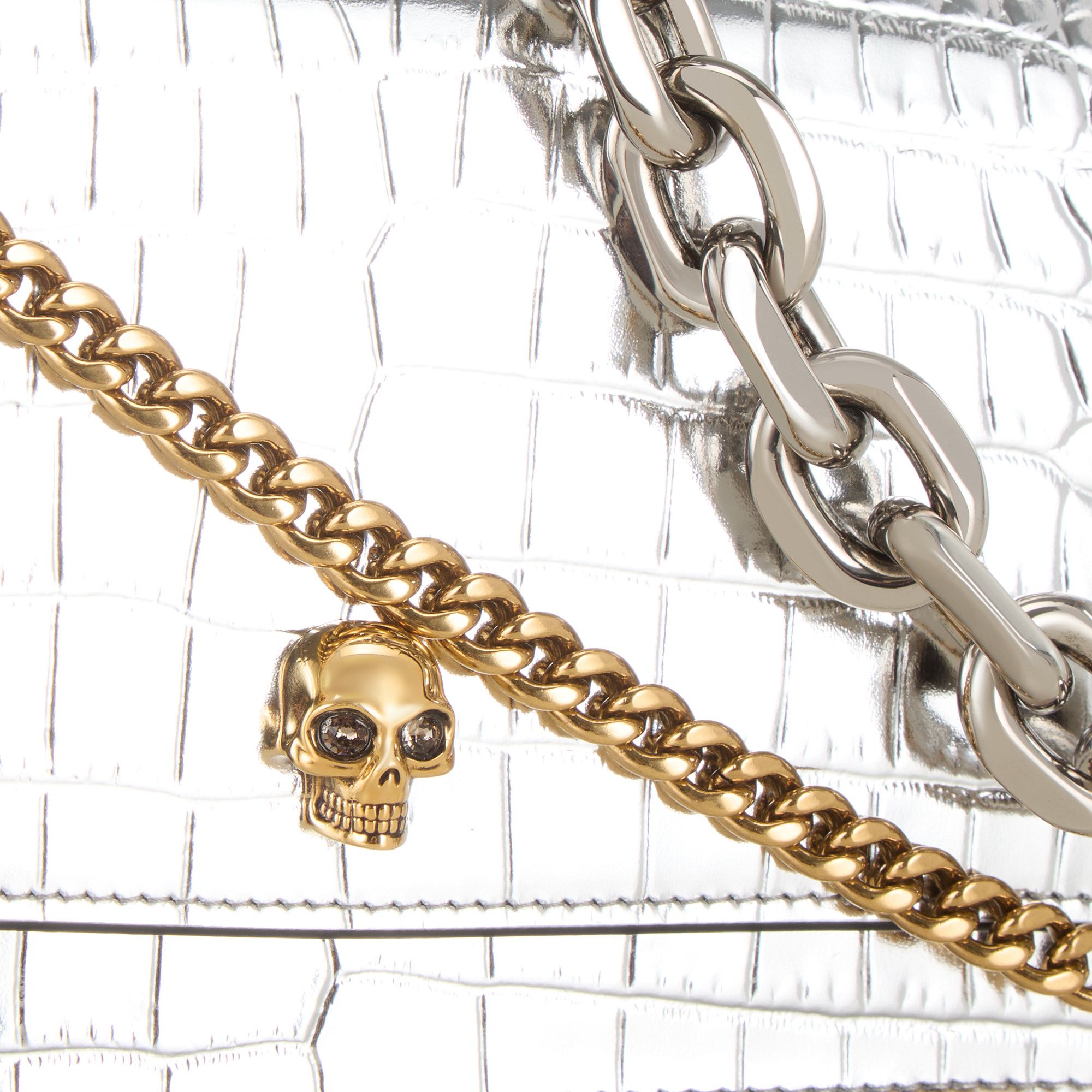 Alexander McQueen os11x1225 Size: OS / Small Skull Croc-Embossed Bag Size ONE SIZE - 5 Thumbnail