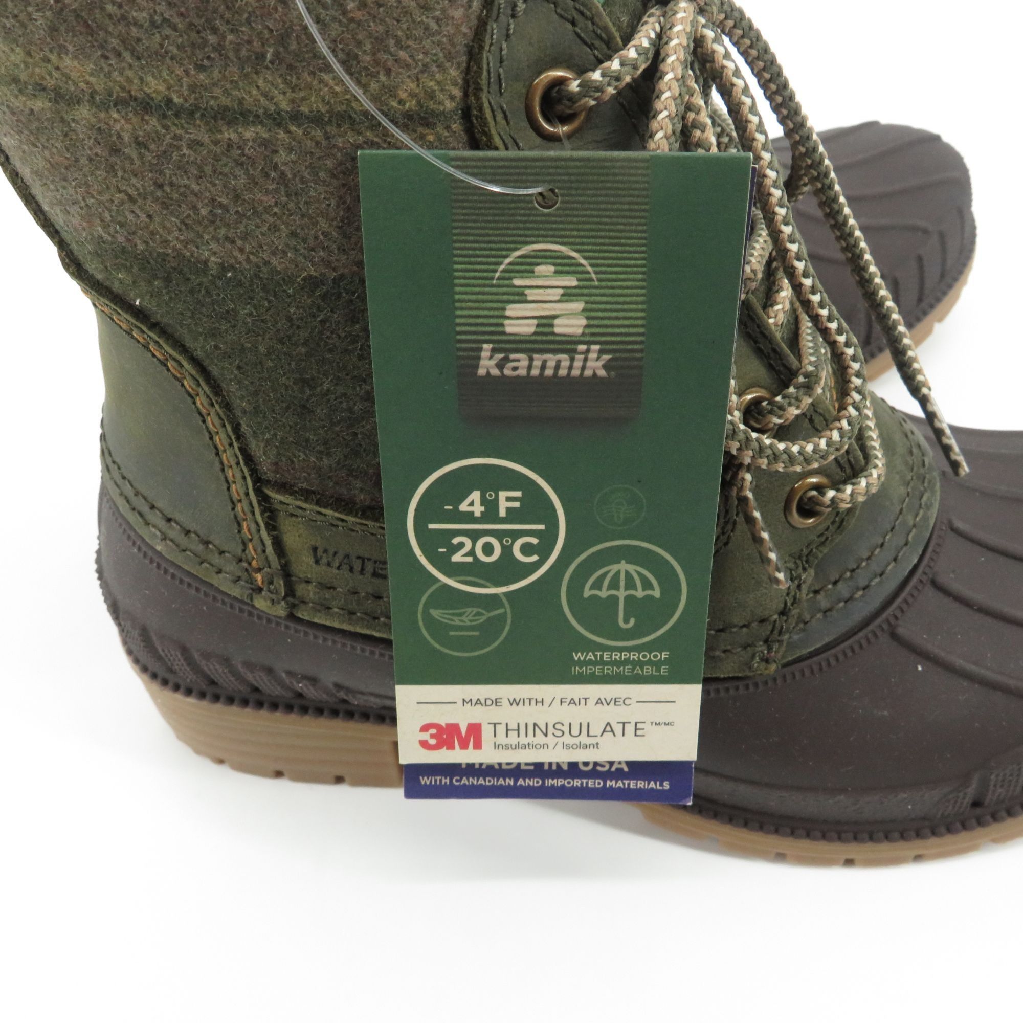 Other Kamik Khaki Women's Lace-Up Waterproof Winter Boots Size 5 N Size US 5 / IT 35 - 7 Thumbnail