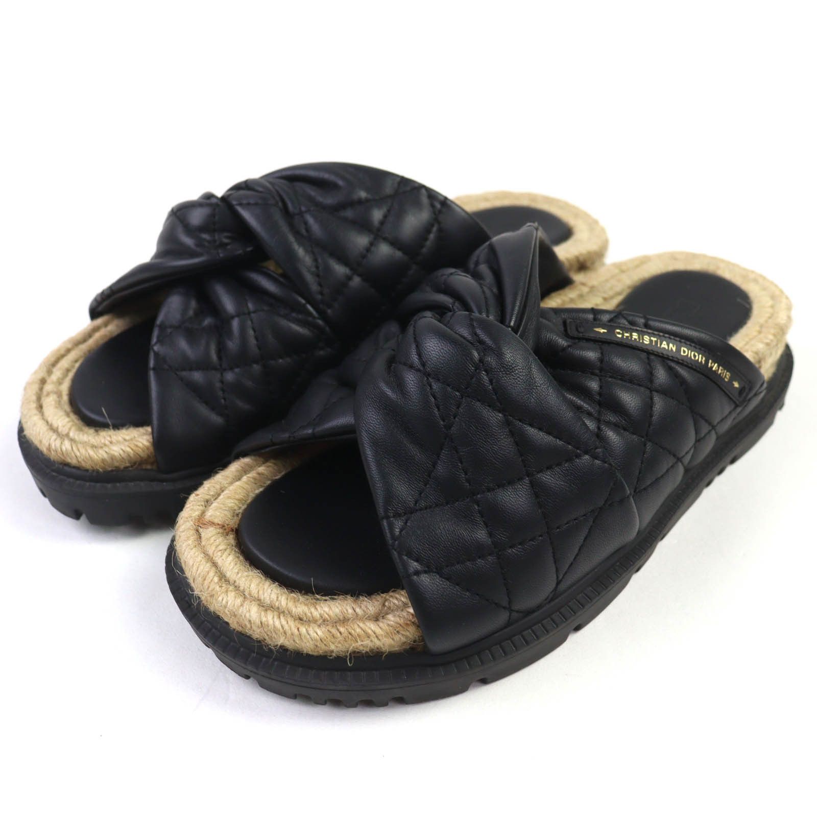 Dior Dior Christian Dior DTWIST Cannage quilted calfskin Sandals Leather Shoes KDQ705CQL DUTY FREE for USA Size ONE SIZE - 1 Thumbnail