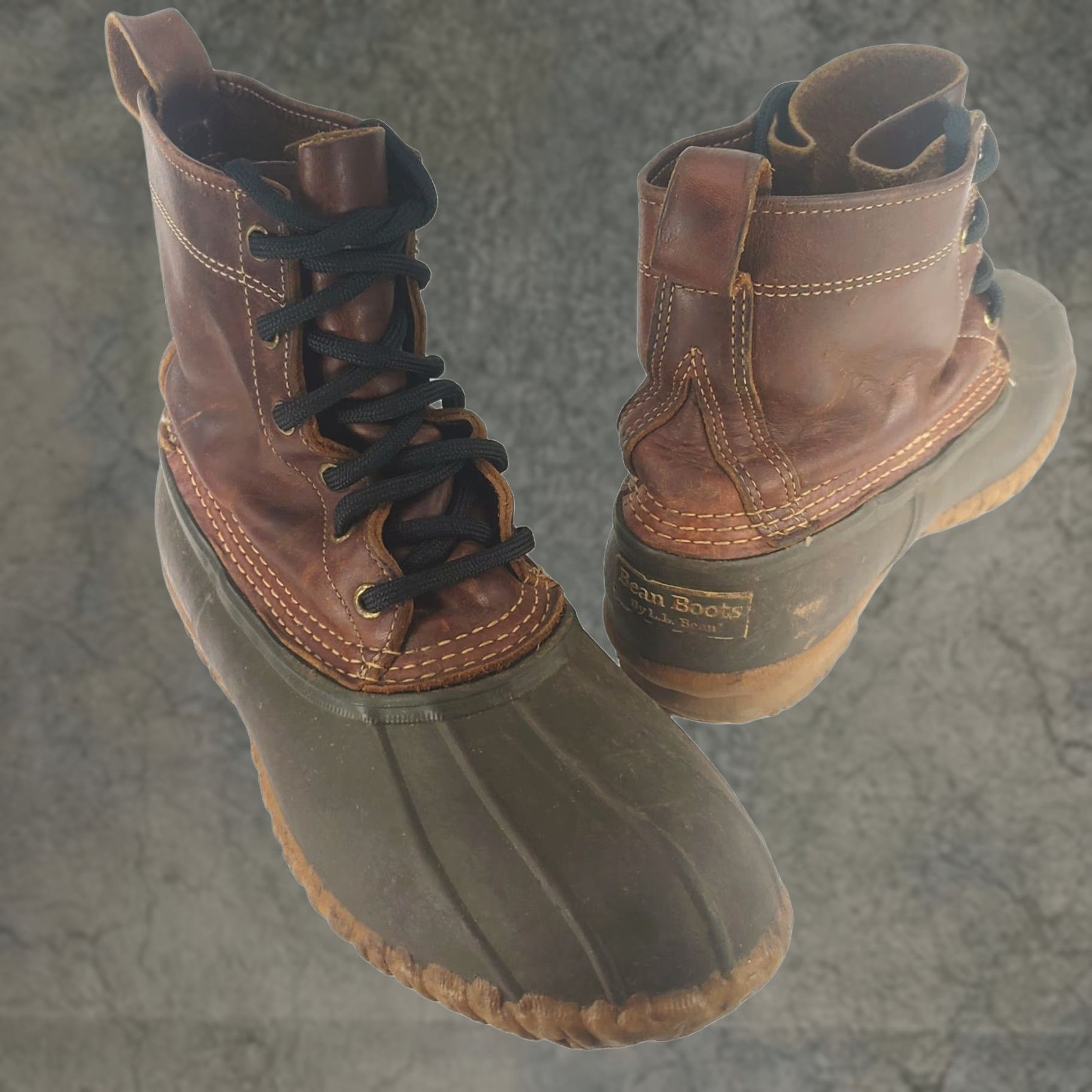 Vintage LL Bean Men’s 9W Brown Leather 8 Inch Lace Up Duck Boots Size US 9 / EU 42 - 1 Thumbnail