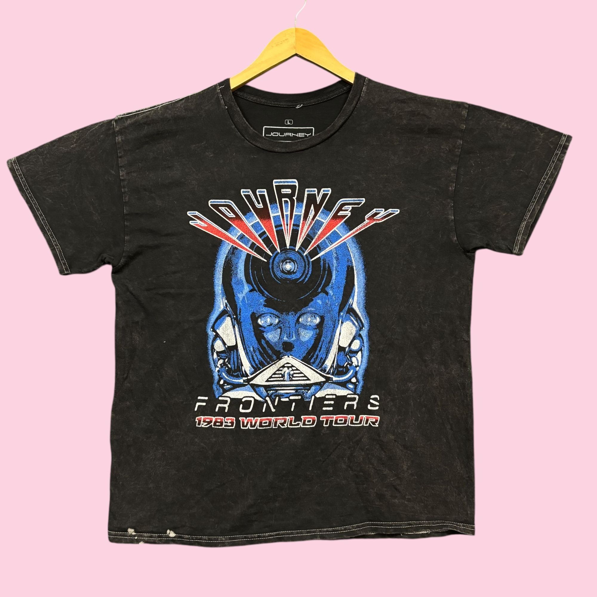 Band Tees Journey Frontiers 1983 World Tour Mineral Wash Tee L Size US L / EU 52-54 / 3 - 1 Thumbnail