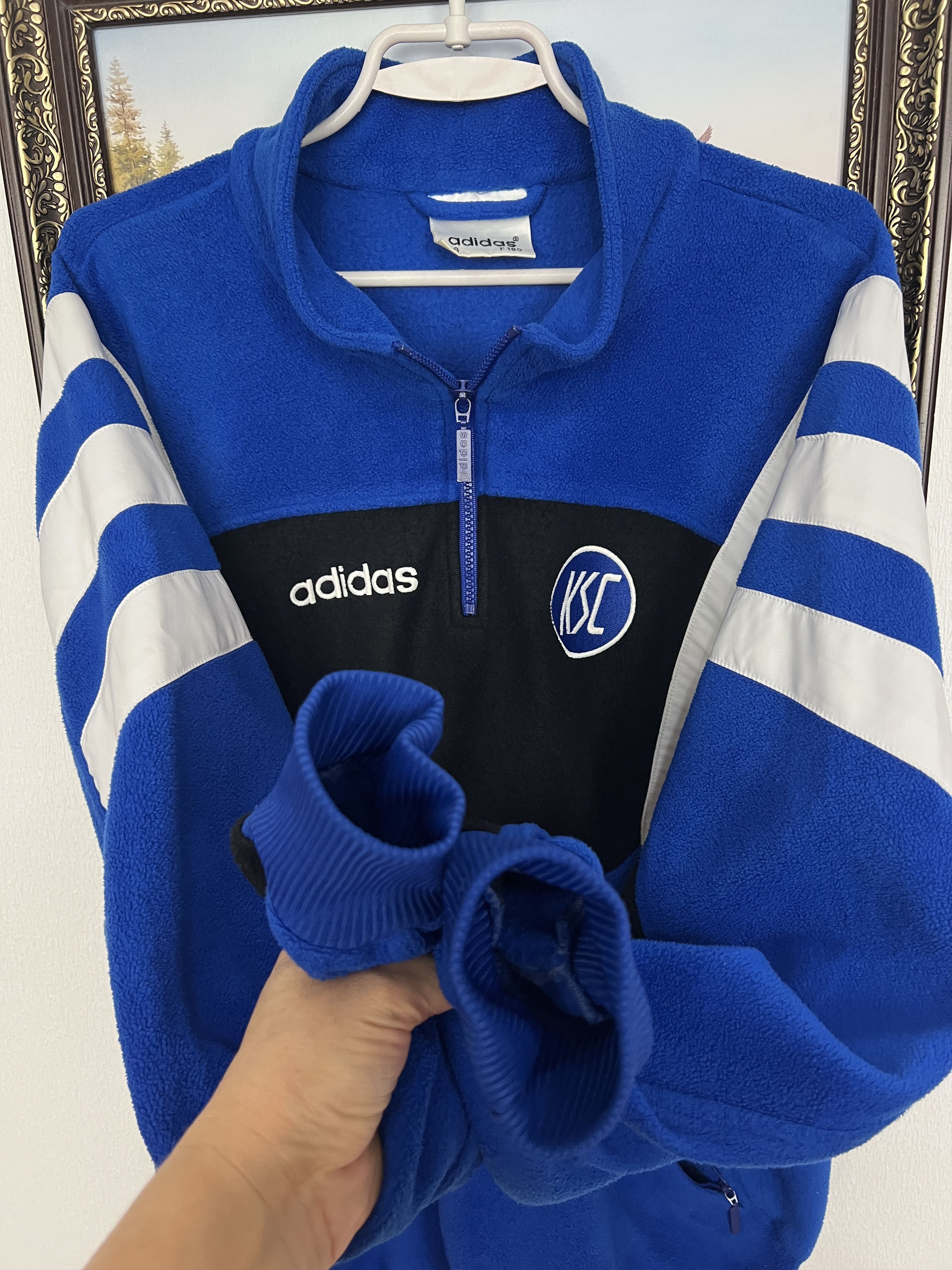 Adidas Vintage Karlsruher Football Fleece Jacket Soccer Track Top Size US M / EU 48-50 / 2 - 5 Thumbnail