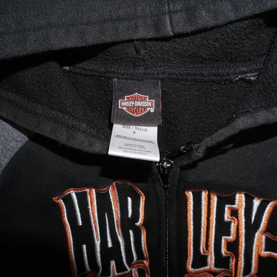 Harley Davidson 6 - Vintage Y2K Harley Davidson embroider 2000s biker hoodie Size US XXS / EU 40 - 3 Thumbnail