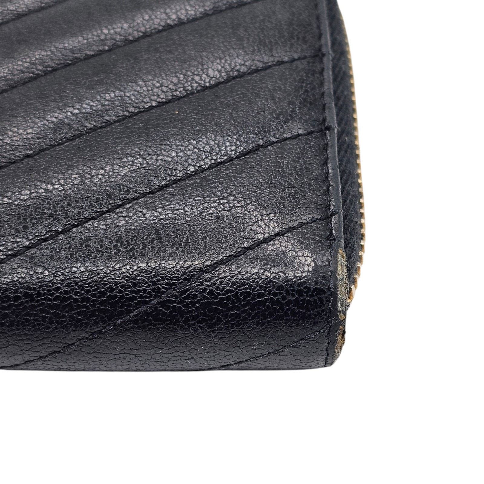 Saint Laurent Paris Monogram Large Grain de Poudre Matelassé Zippered Wallet Size ONE SIZE - 5 Thumbnail