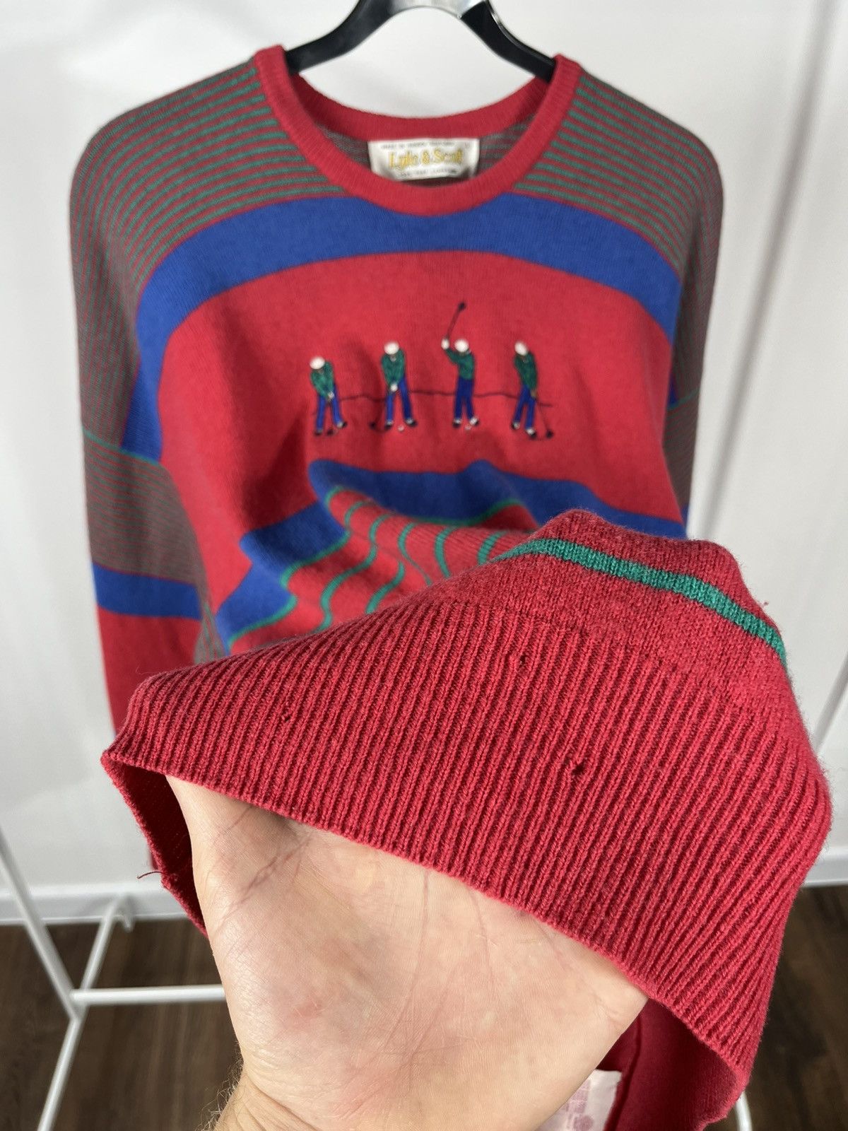 Lyle & Scott Vintage Lyle & Scott Golf Wool Sweater Made in Scotland Size US L / EU 52-54 / 3 - 6 Thumbnail