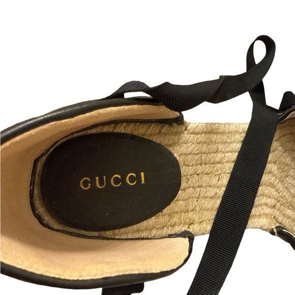 Gucci NWOT GUCCI Marmont Matelasse Ankle Tie Wedge Espadrilles EU Size US 11 / IT 41 - 9 Thumbnail