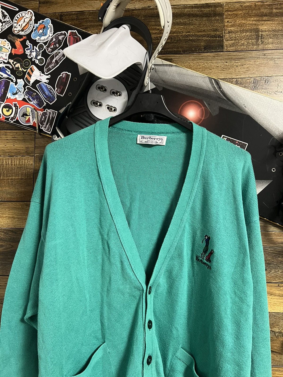 Burberry BURBERRY Vintage Rare Logo Cotton Knit Cardigan Sweater Size US XL / EU 56 / 4 - 3 Thumbnail