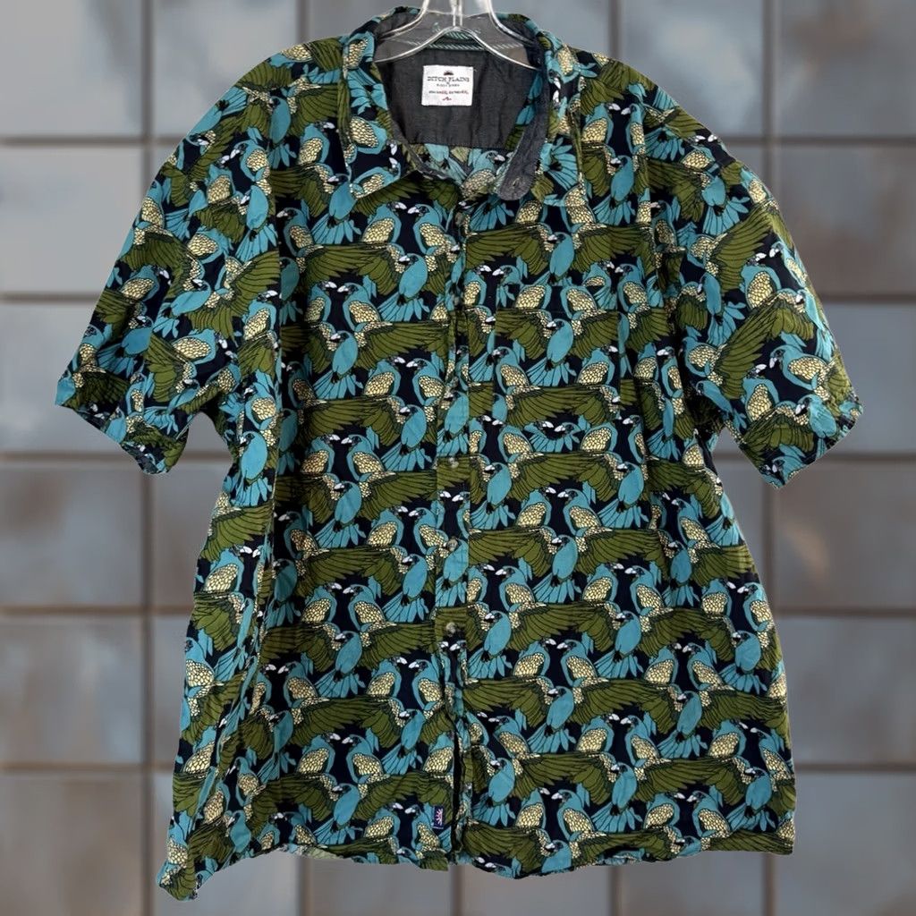Vintage Ditch Plains Polo Shirt Men’s 4XL Parrot All Over Print Short Sleeve Button Down Size US XXL / EU 58 / 5 - 1 Thumbnail