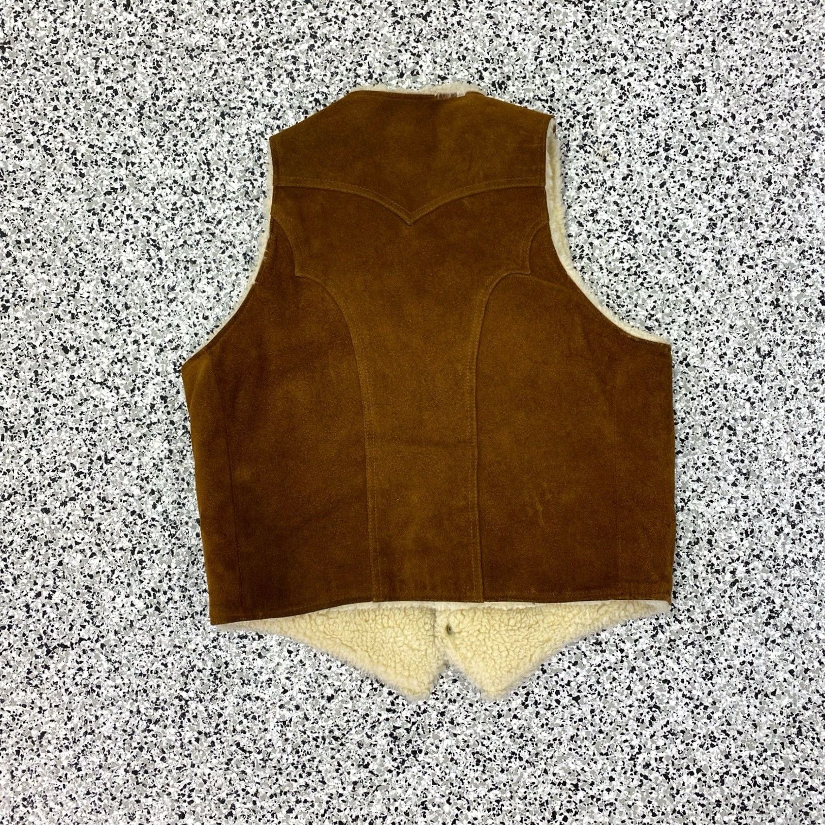 Vintage VINTAGE Pioneer Wear Vest Leather Sherpa Brown Size 44 Mens Regular Winter Cowboy Work Chore Size US S / EU 44-46 / 1 - 6 Thumbnail