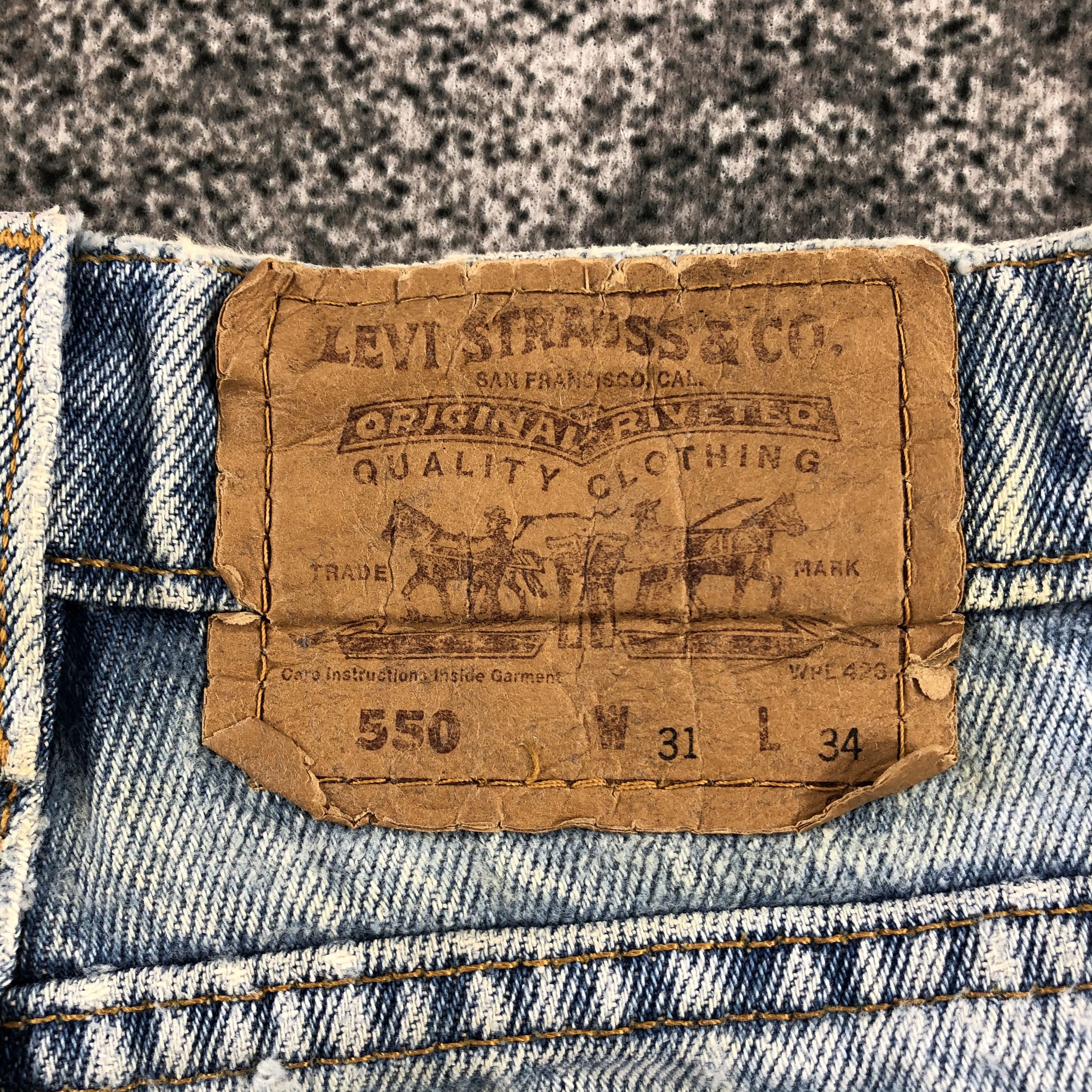 Levi's Vintage Levi's 550 Jeans Distress Orange Tab Denim KJ897 Size US 31 - 5 Thumbnail