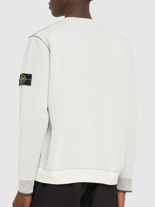Stone Island o1lsvrm0425 Crewneck Cotton Blend Sweatshirt in Ivory Size US L / EU 52-54 / 3 - 4 Thumbnail