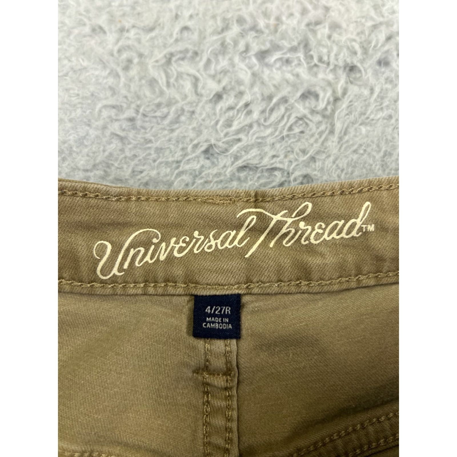 Vintage Universal Thread Jeans Womens 4 Beige Denim Skinny Cotton Stretch Fabric City Pockets Elastic Waist Styled 27in Inseam Medium Wash Regular Womens Size 27" / US 4 / IT 40 - 6 Thumbnail