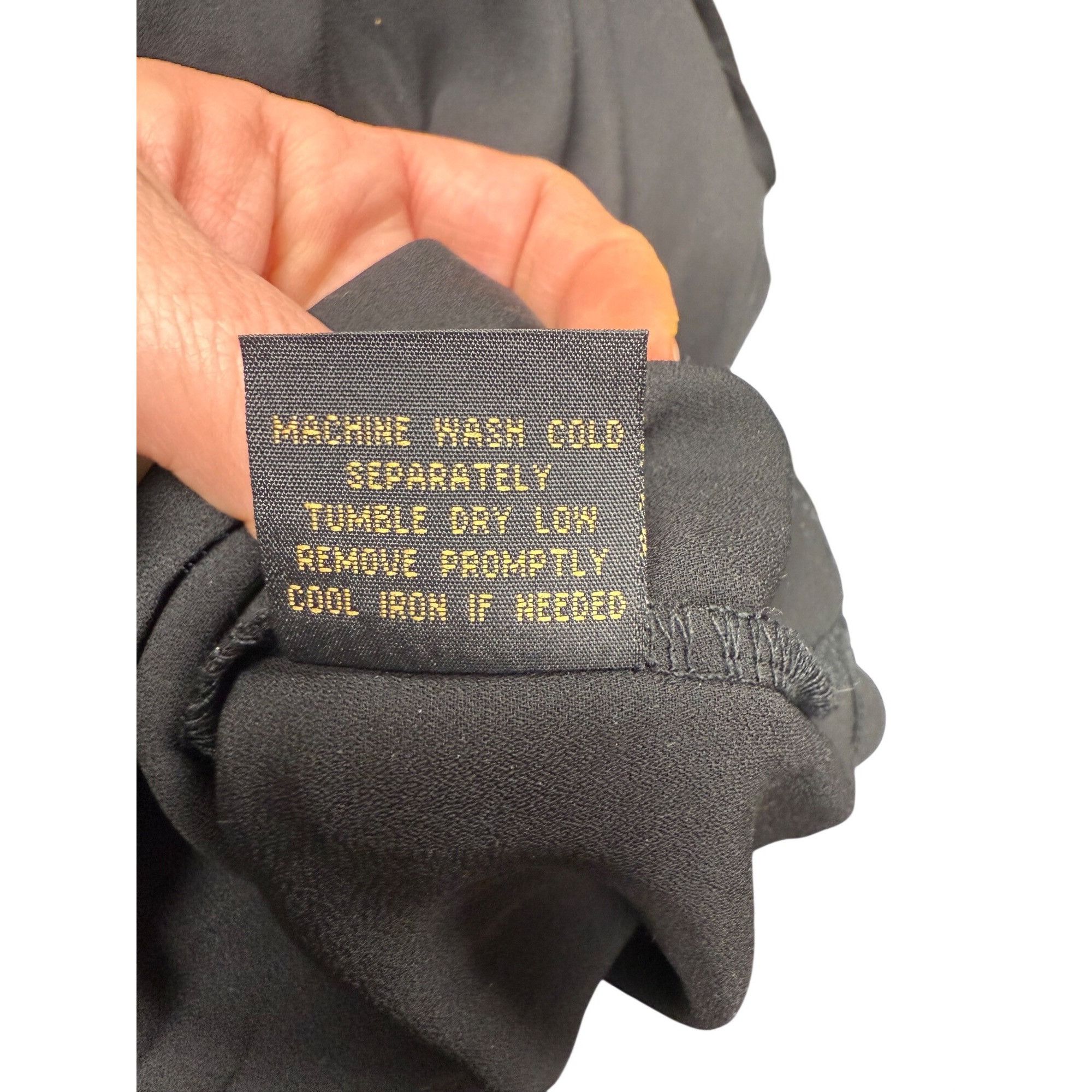 Other Black Long Sleeve Draped Crossover Blouse With Ruffle Accent Size XXL / US 16-18 / IT 52-54 - 9 Thumbnail