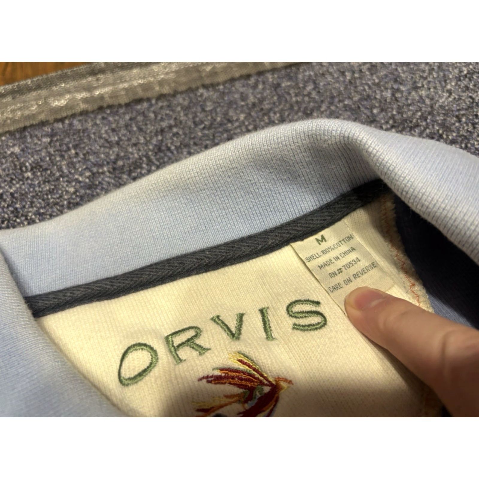 Orvis Orvis Rugby Polo Shirt Blue Men's M 100% Cotton Knit's Long Sleeve Collared Shirt Classic Outdoor Size US M / EU 48-50 / 2 - 2 Thumbnail