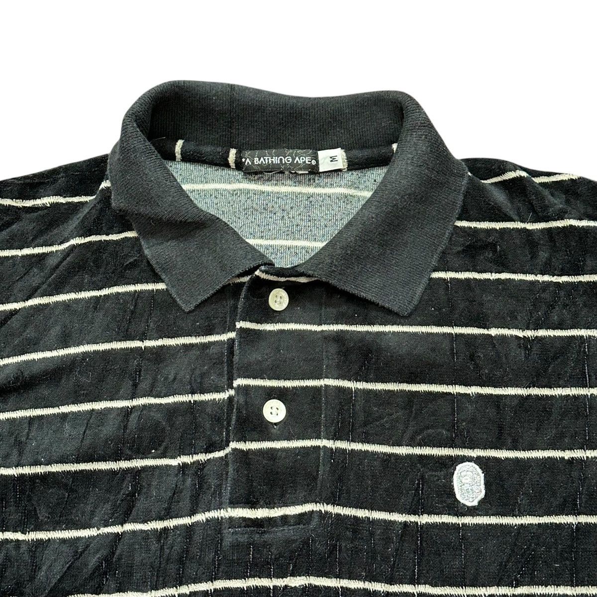 Bape BAPE A Bathing Ape Striped Polo Shirt Japan Texture Pique Size US M / EU 48-50 / 2 - 3 Thumbnail