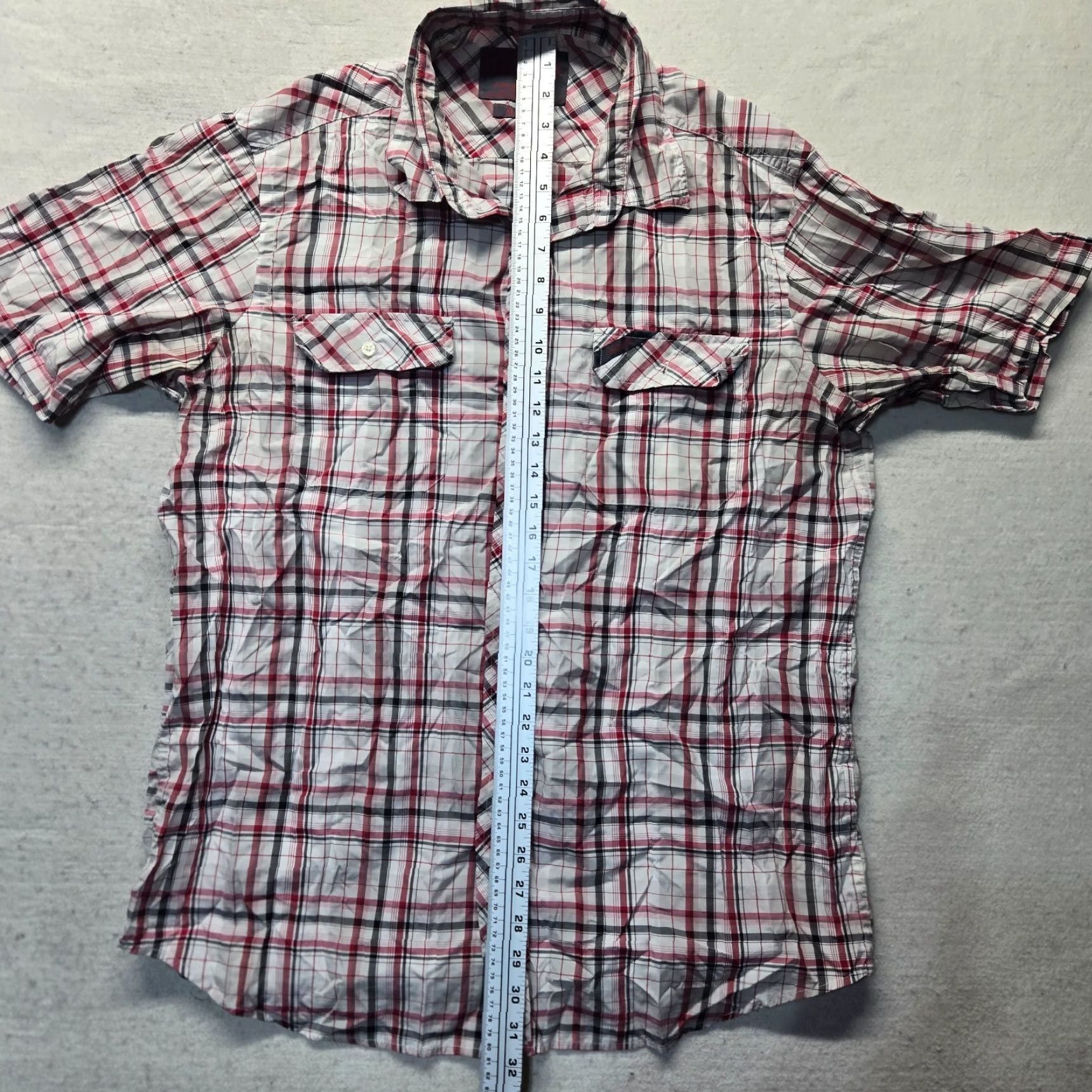 Ecko Unltd. Ecko Unlit Marc Ecko Shirt Button Up Short Sleeve Red Plaid Adult Men's XL Size US XL / EU 56 / 4 - 6 Thumbnail