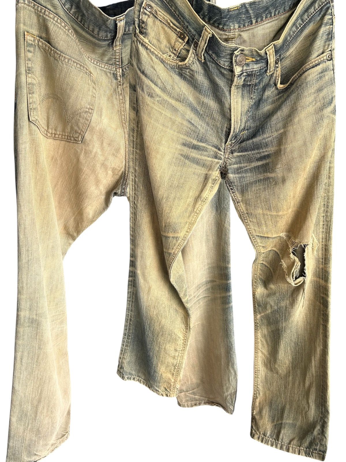 Kapital Vintage Edwin 503 RUSTY MUD WASH Distressed Denim Jeans 🎌☠️ Size US 34 / EU 50 - 2 Thumbnail