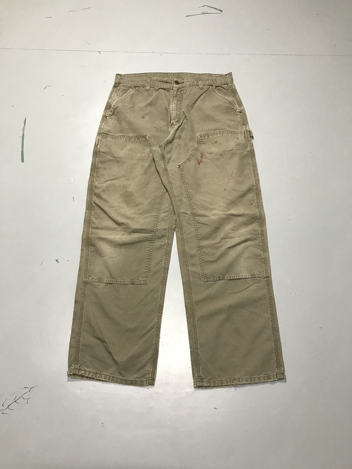 Carhartt Vintage carhartt B195 LBR double knee workwear Size US 34 / EU 50 - 1 Thumbnail