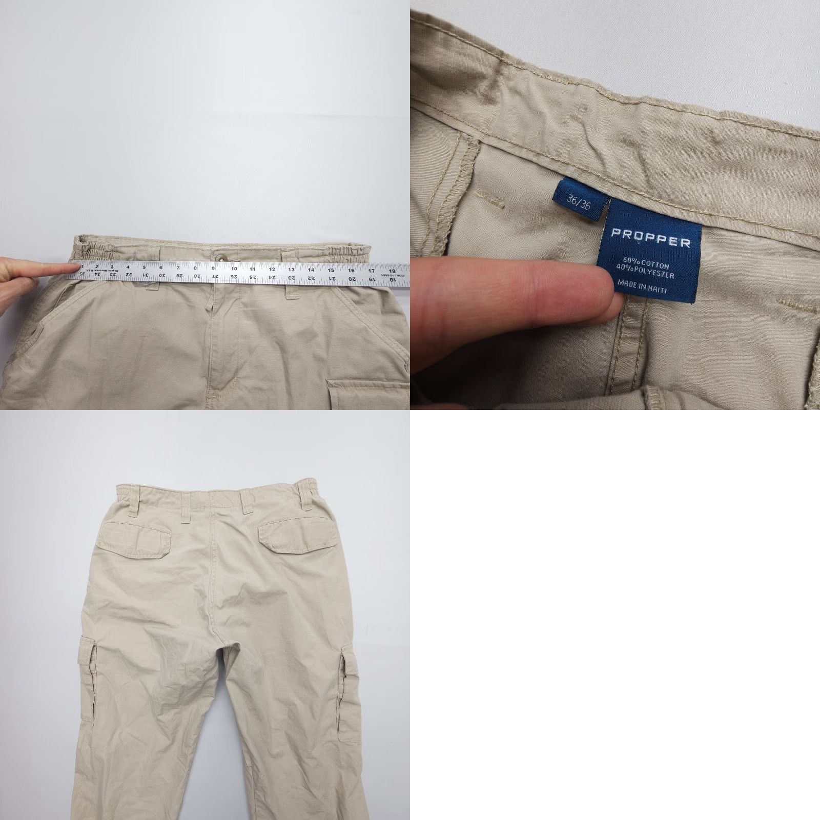 Propper Propper Tactical Pants / Combat Uniform Pants Mens 36 x 34 Tan Ripstop Canvas Cargo Pocket Workwear Regular Straight Fit Army 90s Theme Size US 36 / EU 52 - 8 Thumbnail