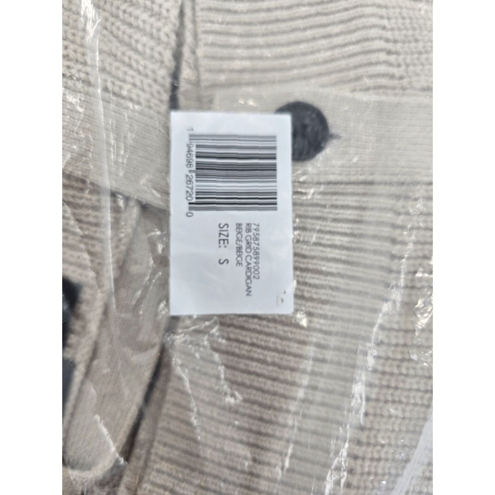Club Monaco Club Monaco Men's Small Beige Rib Grid Cardigan Chandails NWT 59.50 MSRP Size US S / EU 44-46 / 1 - 6 Thumbnail